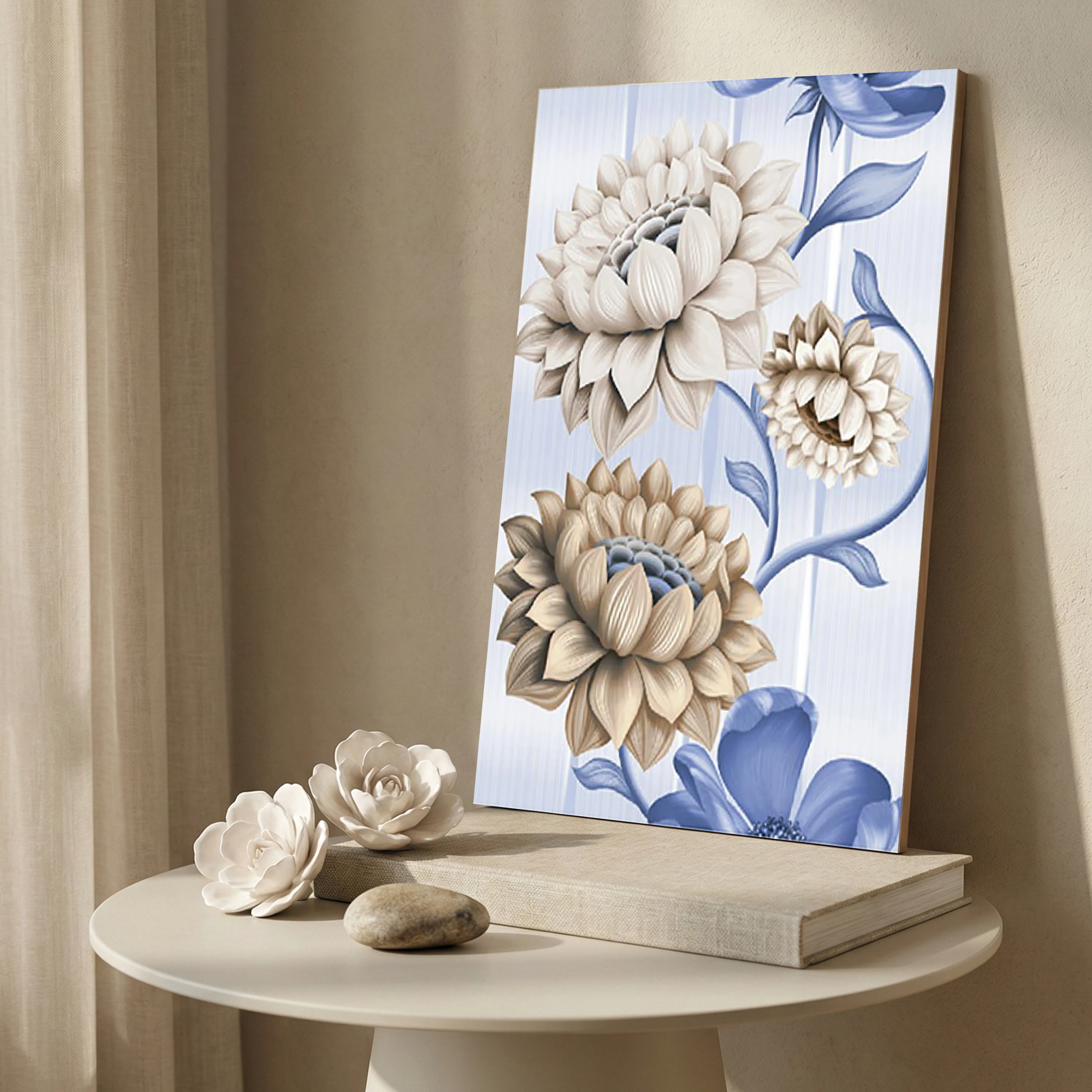 9347-HL-A Floral Patterned High Gloss 1x1.5 ft 8mm Tile | TL-52977-A