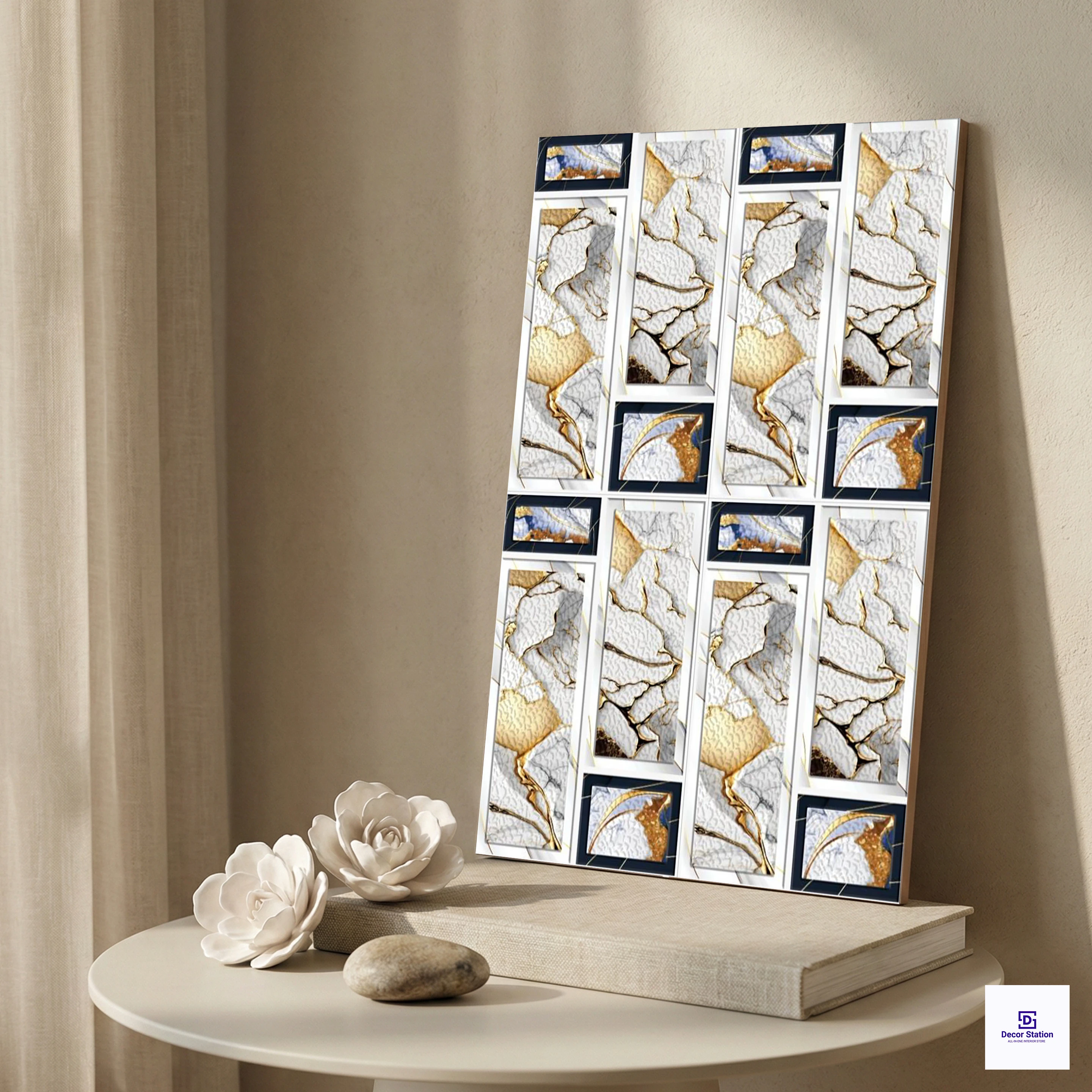 EL_699 Glossy Marble Gold Elevation 1x1.5 ft 7.5 mm Wall Tile | TL-53040-A