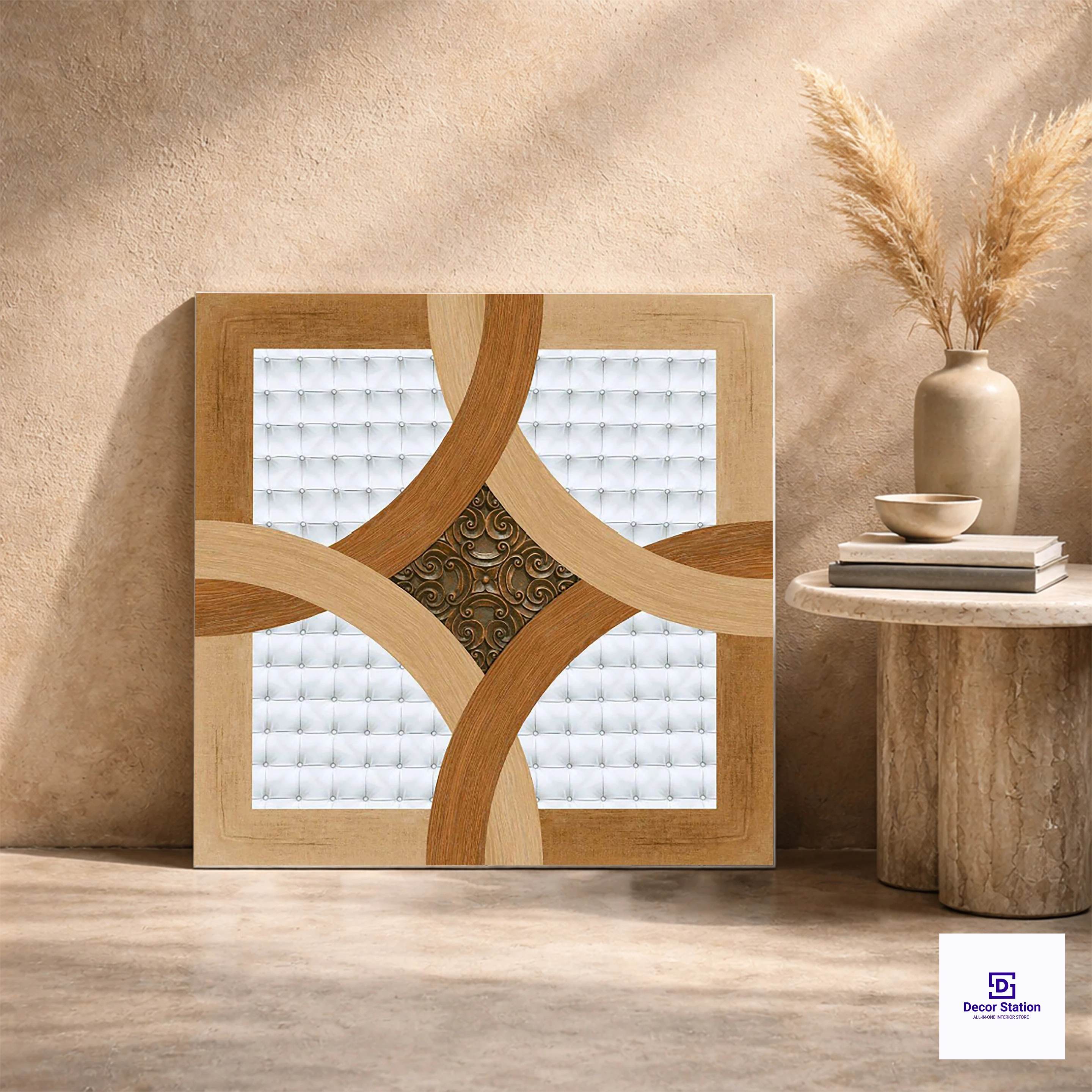 Orbit Brown Patterned Look Matt Porcelain 2x2 ft 8.5mm Tile | TL-53074-A