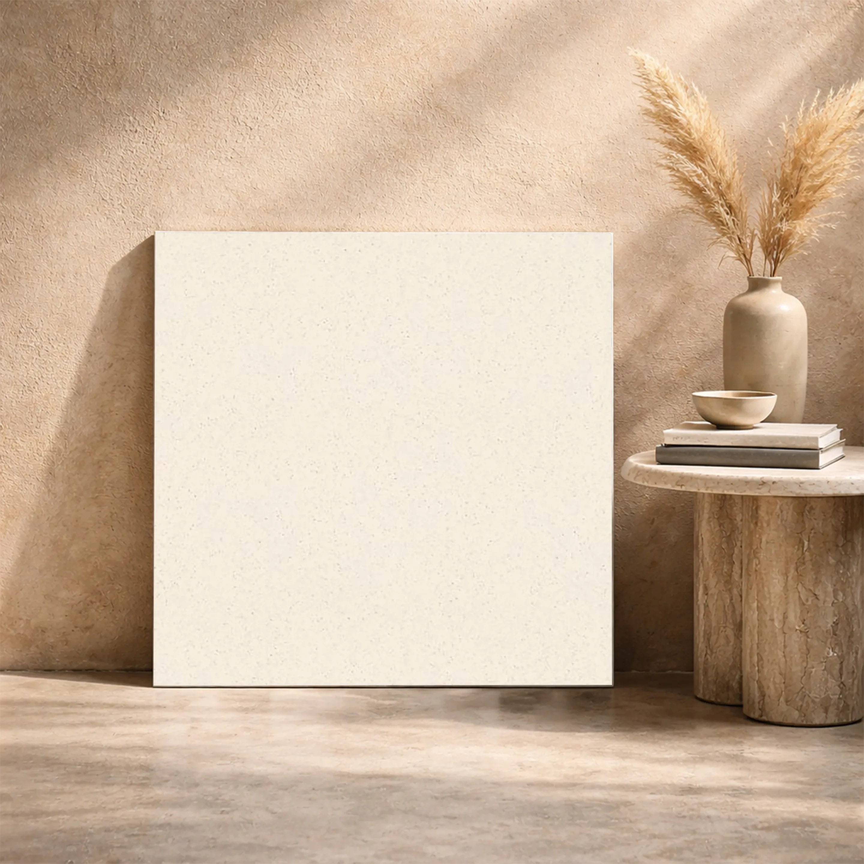 Crest Beige Plain Matt Full Body Vitrified 2x2 ft 9mm Tile | TL-53284-A