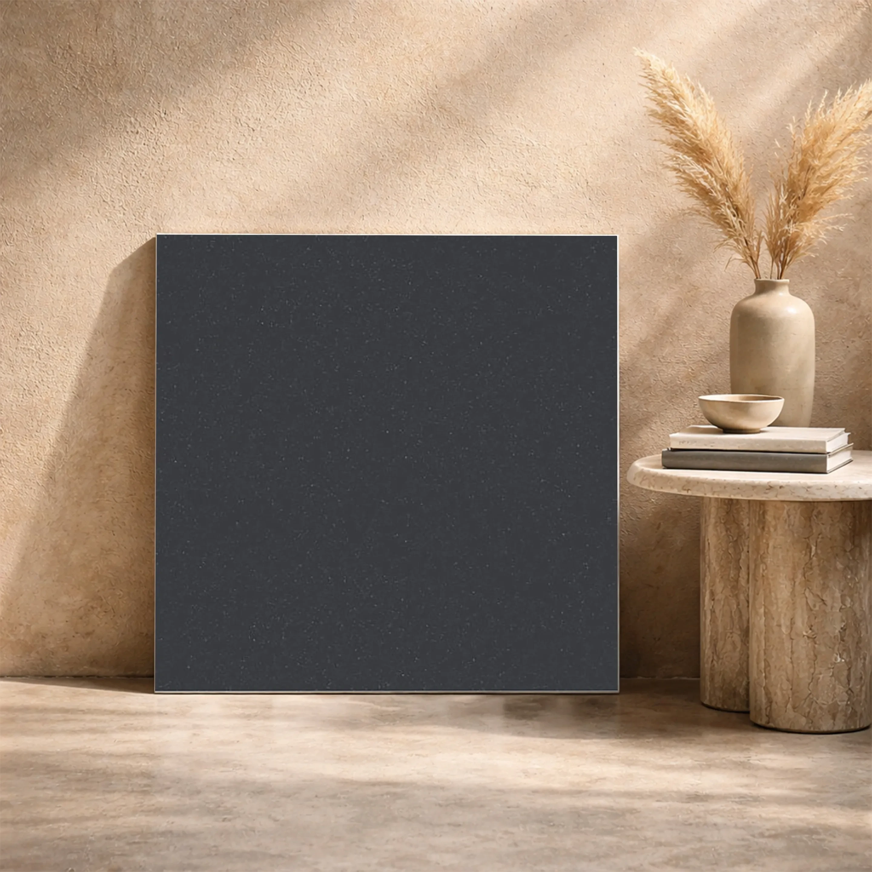 Crest Nero Plain Matt Full Body Vitrified 2x2 ft 9mm Tile | TL-53284-H