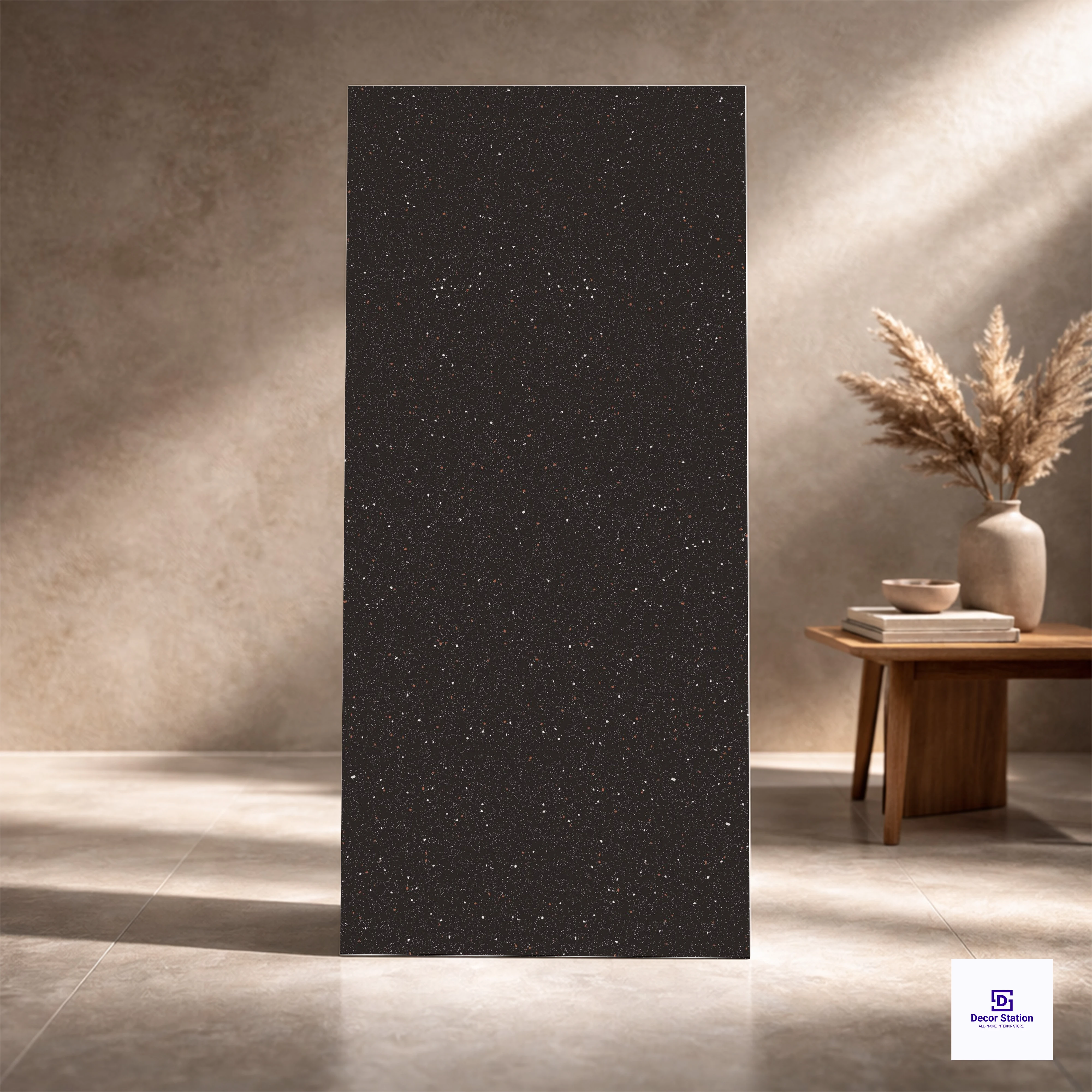 Flake Crest Galaxy Black Flake Matt Full Body Vitrified 2x4 ft 9mm Tile | TL-53369-D