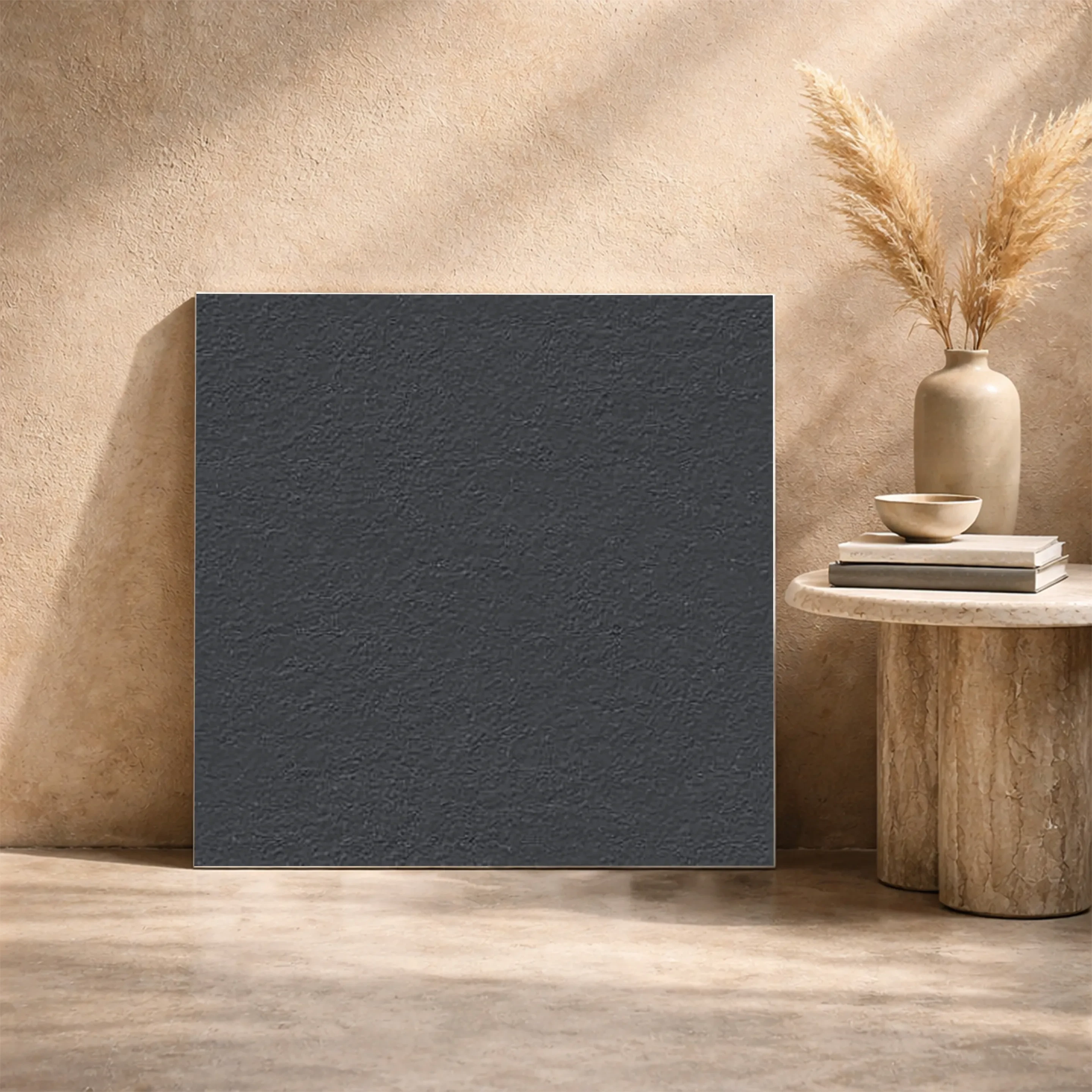 Rock Nero Plain Matt Full Body Vitrified 2x2 ft 9mm Tile | TL-53407-H