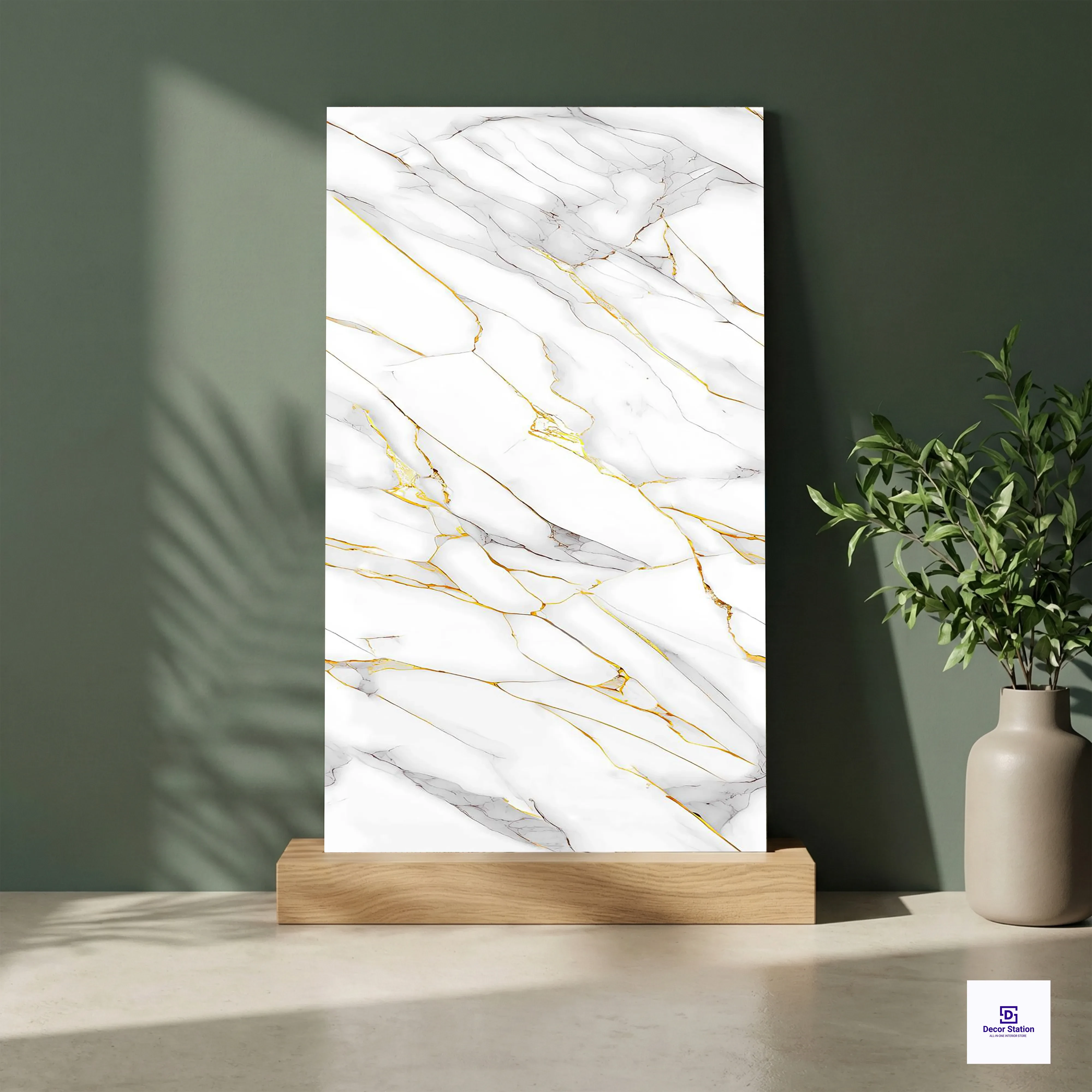 Grey Botanic grey gold Glossy 2x4 ft 8.5mm Tile | TL-53492-C