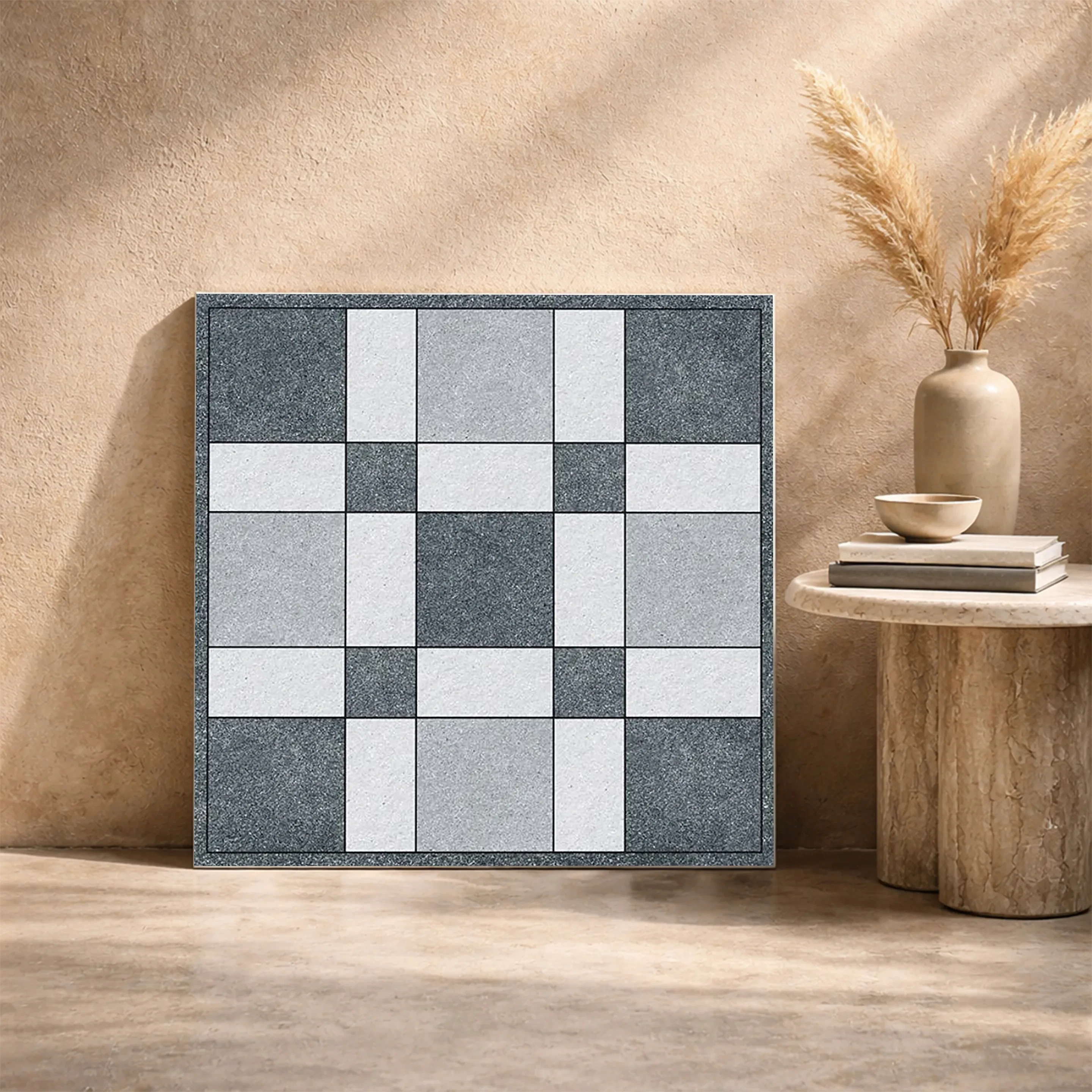 Asphalt-18 Grey Stone Rustic 1.6x1.6 ft 11mm Parking Tile | TL-53510-A