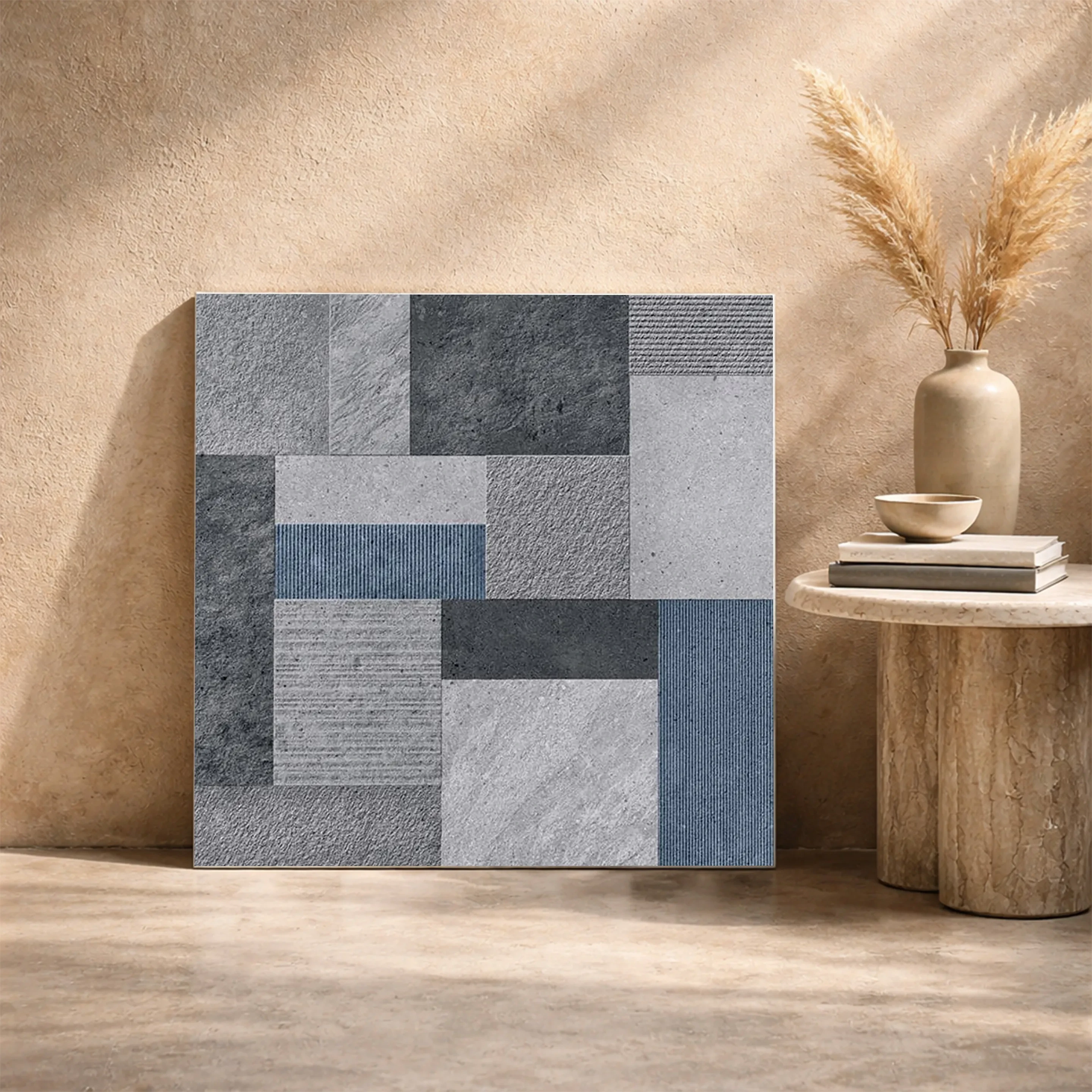 Fossil Stone 07 Rustic Stone Outdoor 1.6x1.6 ft Parking Tile | TL-53791-A