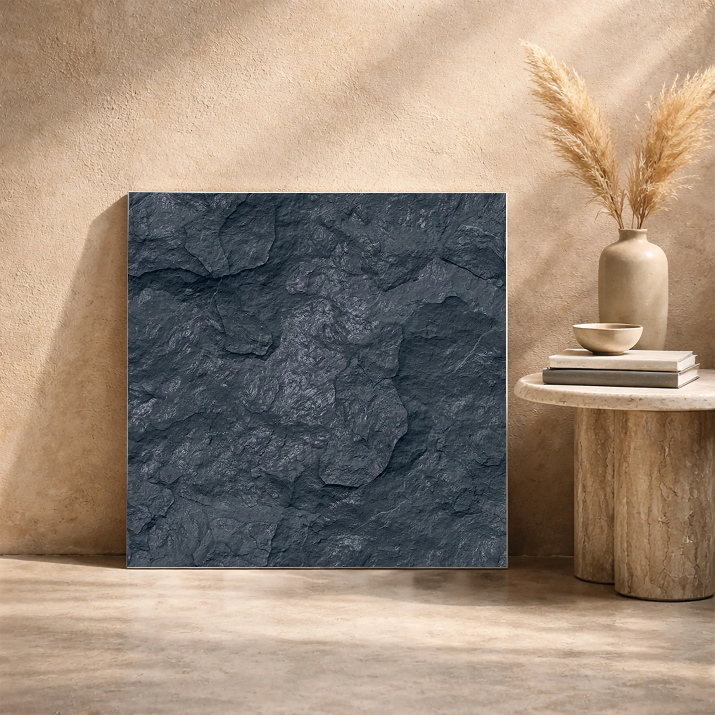 Rio Slate 28 Dark Rustic Stone Outdoor 1.6x1.6 ft 11mm Parking Tile | TL-53794-A