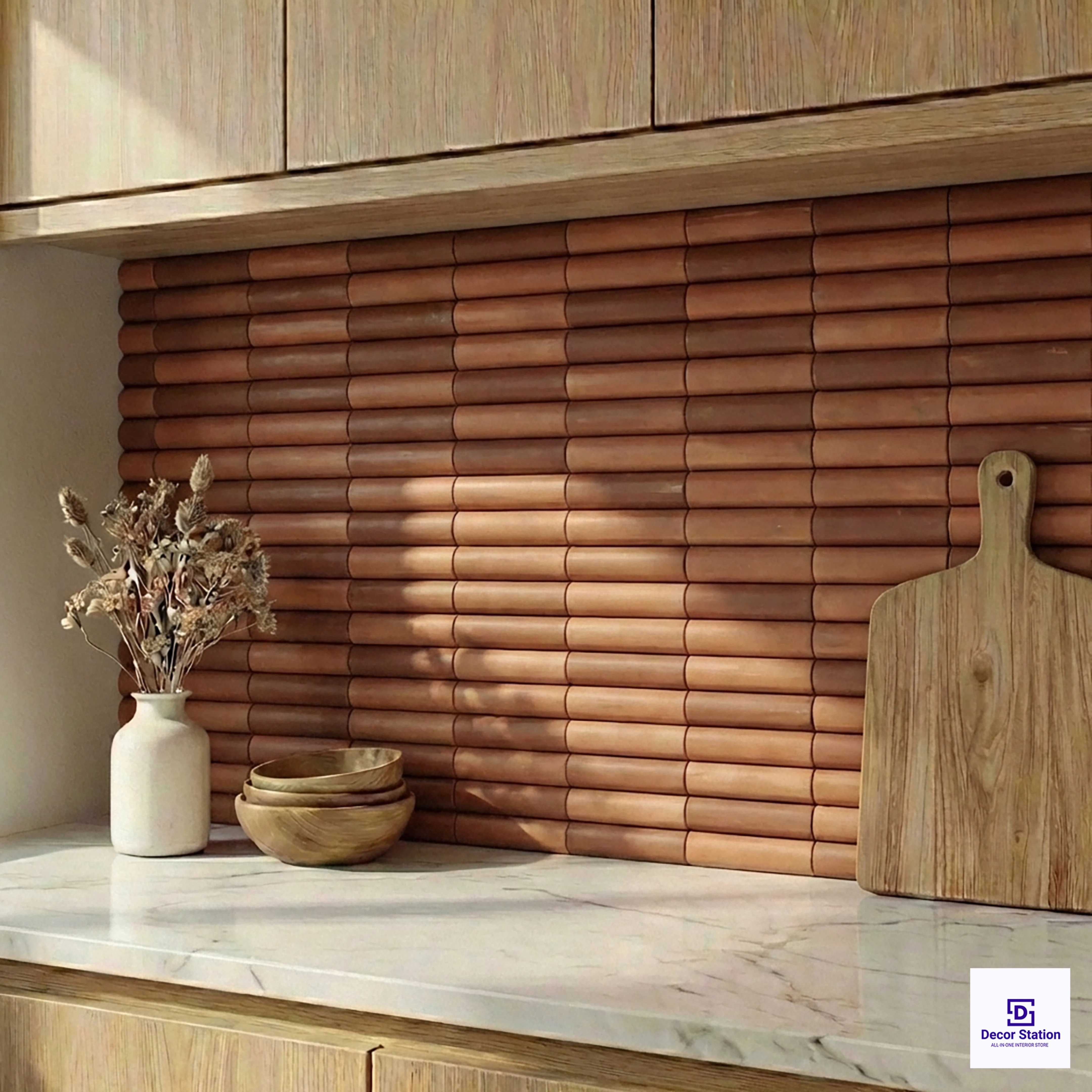 Bamboo Terracotta Stone Look Matt 0.1x0.5 ft 10mm tile | TL-53928-A