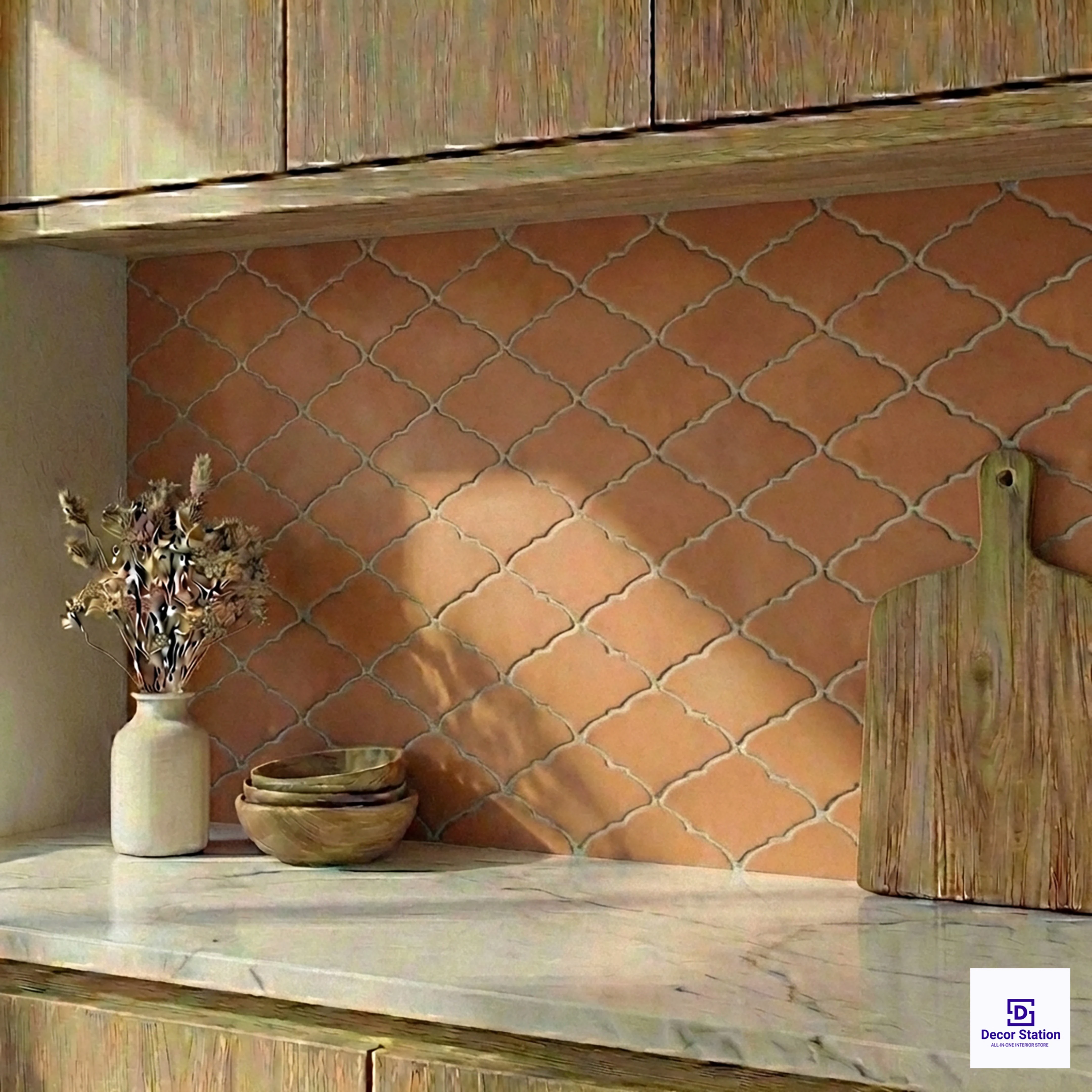 Lantern Terracotta Stone Look Matt 0.3x0.5 ft 10mm tile | TL-53935-A