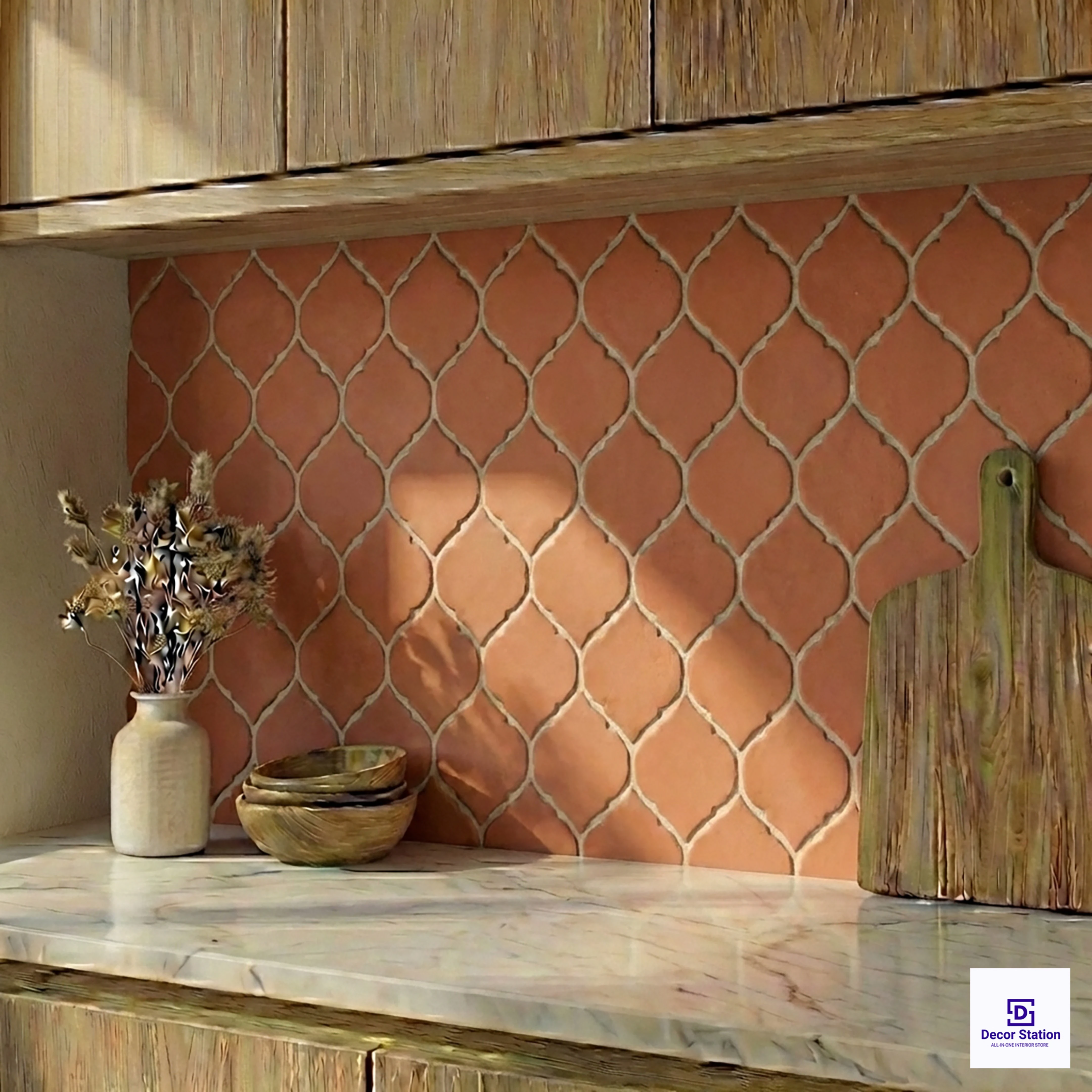 Quadrilateral Terracotta Stone Look Matt 0.3x0.5 ft 10mm tile | TL-53941-A