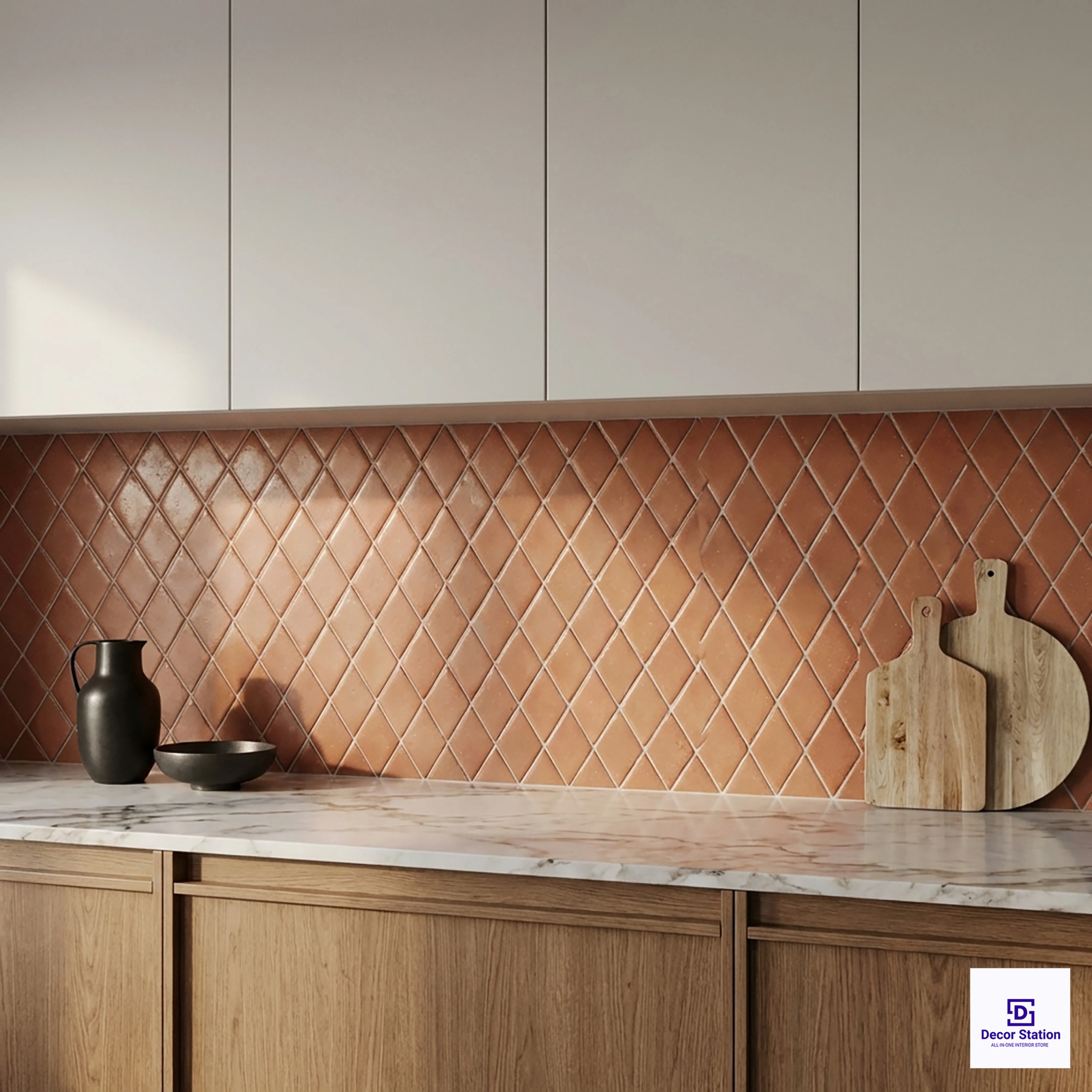 Diamond Terracotta Stone Look Matt 0.3x0.5 ft 10mm tile | TL-53942-A