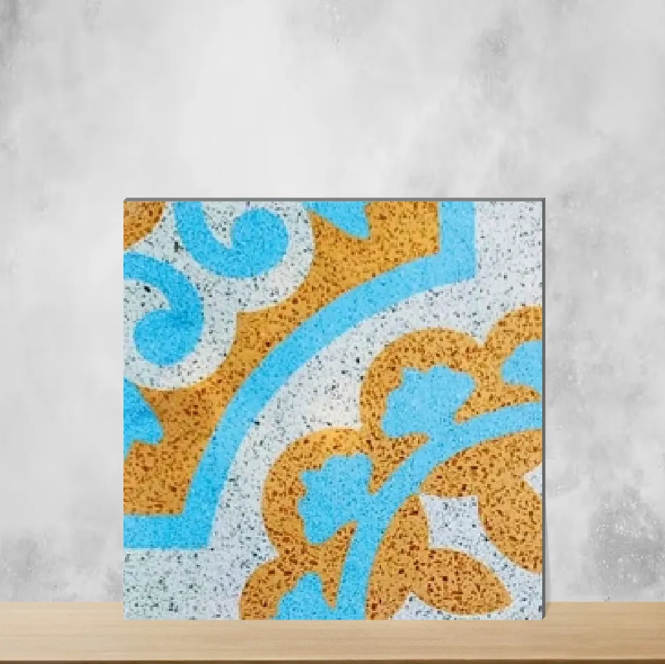 Athangudi Mezra Center Piece Mandala Glow Handmade Tiles Matt Square Tiles TL-54-C (10x10 inch | 25 mm)