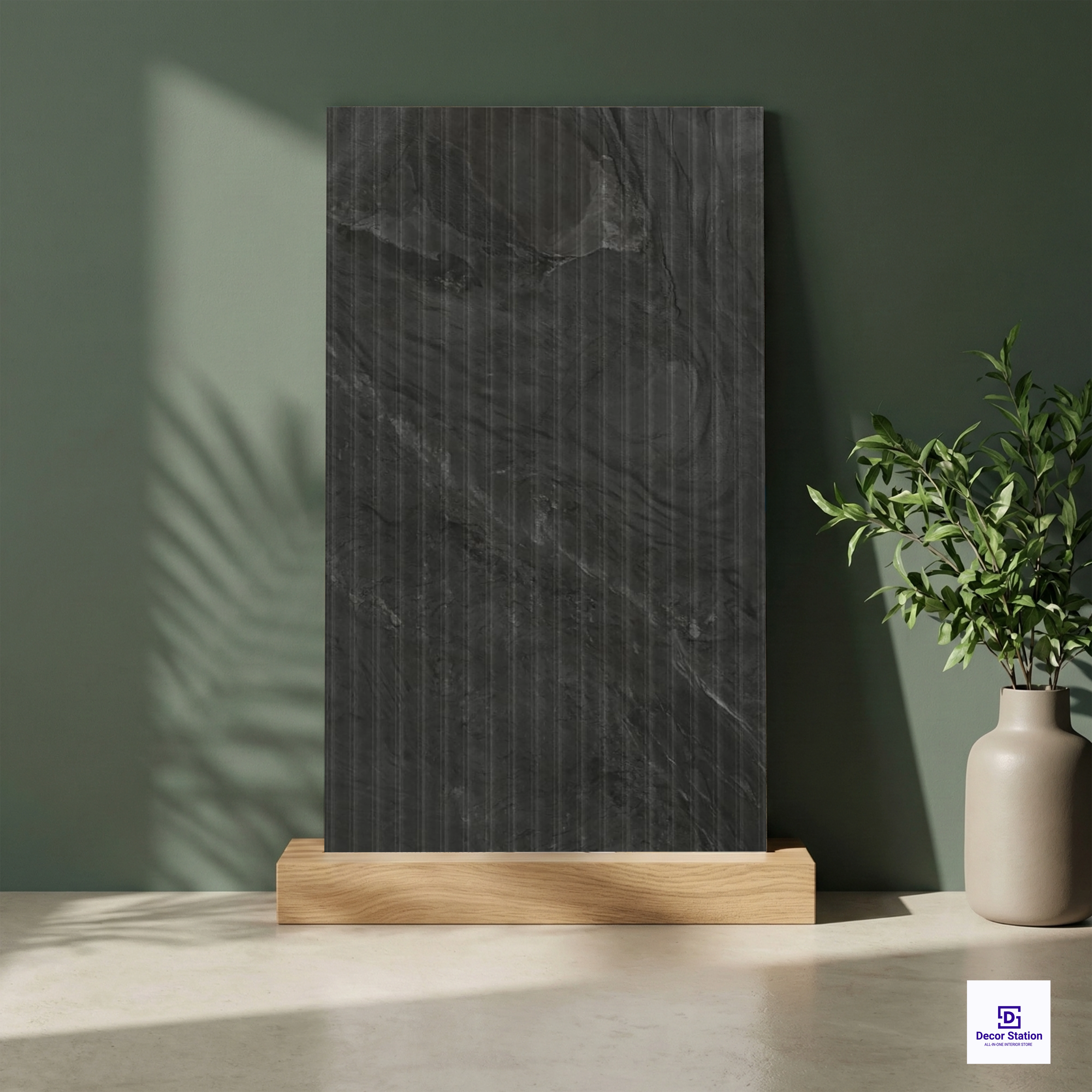 Decor Monaco Graphite Stone Look Carving Matt Porcelain 2x4 ft 8.5mm tile | TL-54015-B