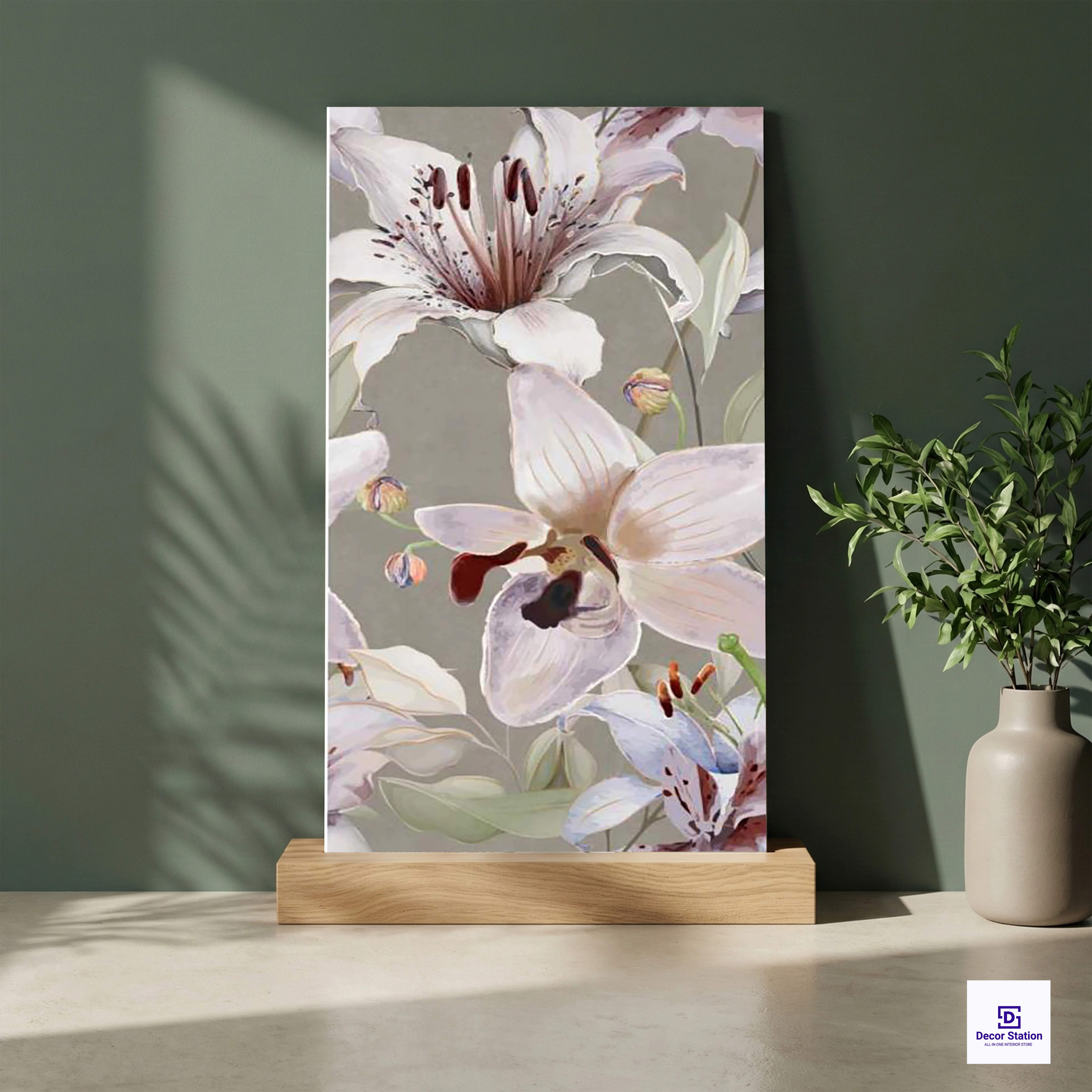 Lily Paradise Floral Carving Matt Porcelain 2x4 ft 8.5mm tile | TL-54026-A