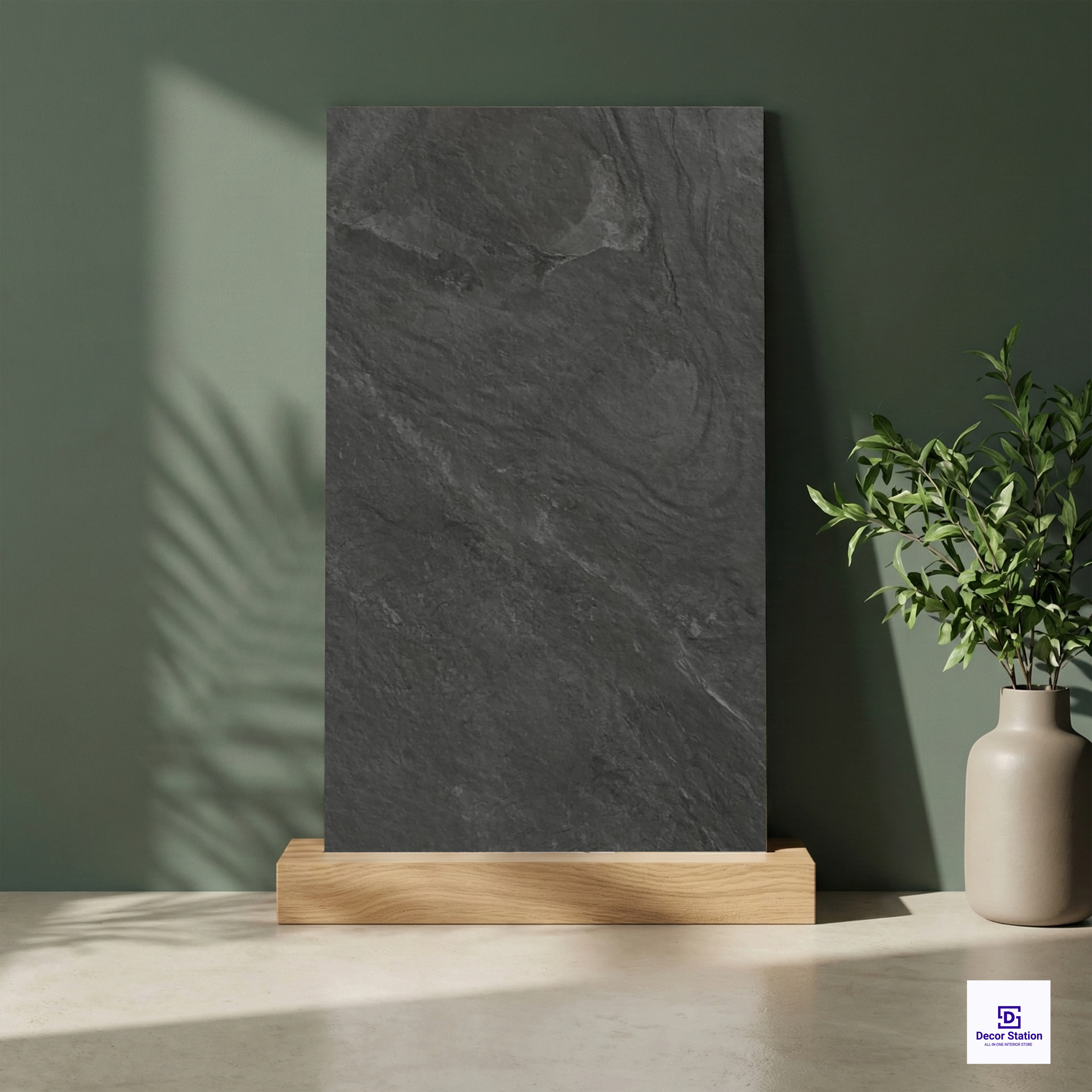 Monaco Graphite Stone Look Matt Porcelain 2x4 ft 8.5mm tile | TL-54027-B