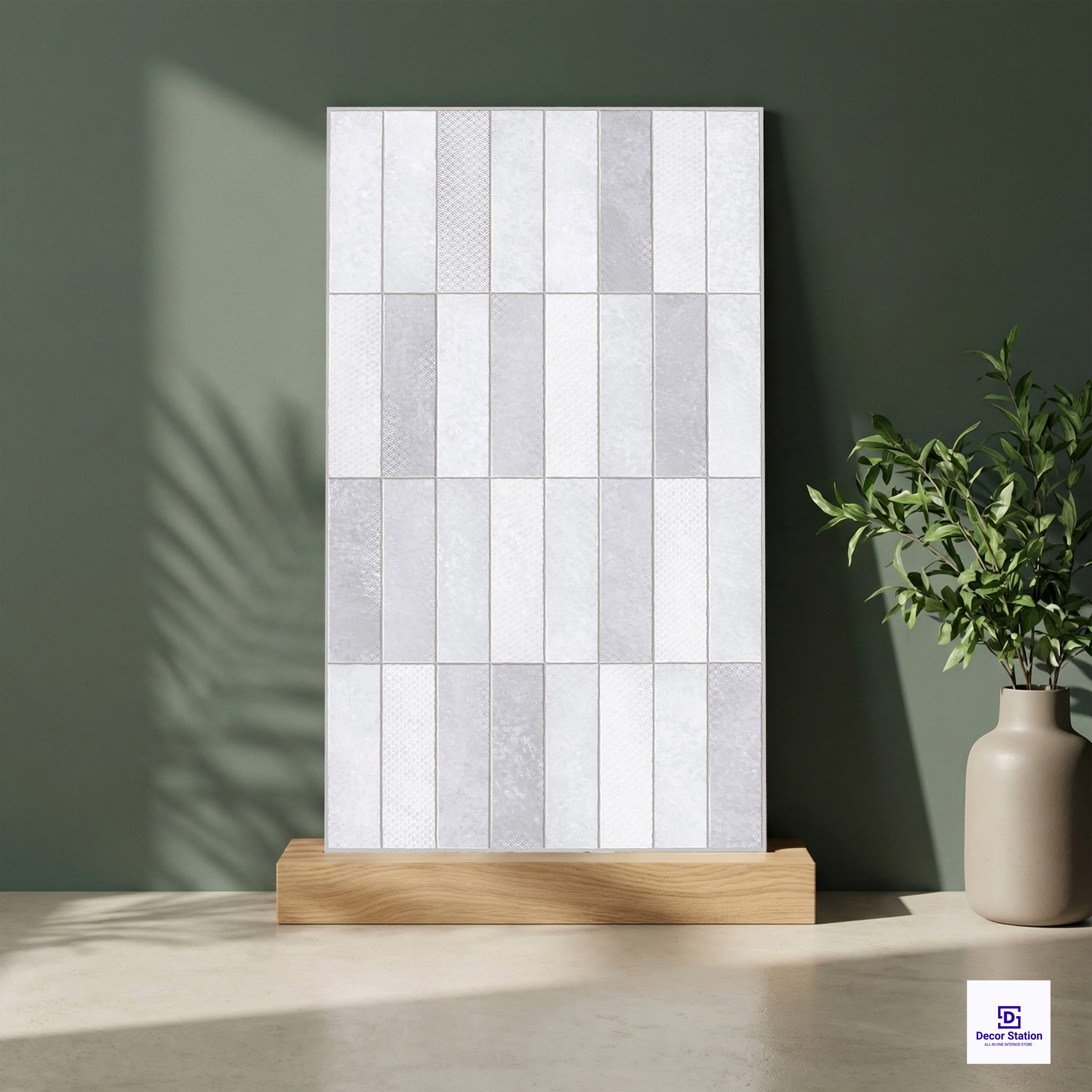 Subway White Decor Patterned Matt Porcelain 2x4 ft 8.5mm tile | TL-54042-C