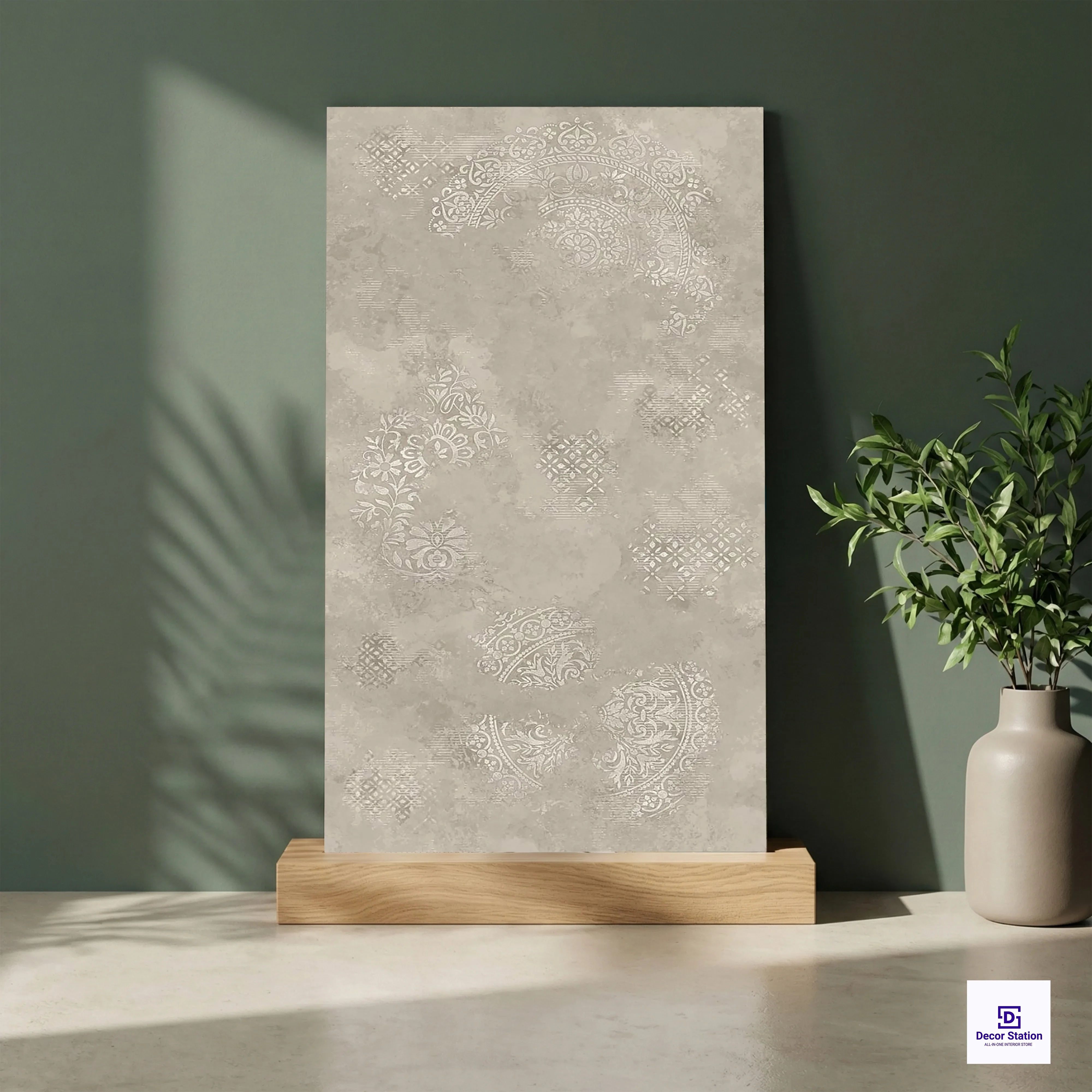 Onarts Gris Decor Floral Matt Vitrified 2x4 ft 9mm tile | TL-54085-A