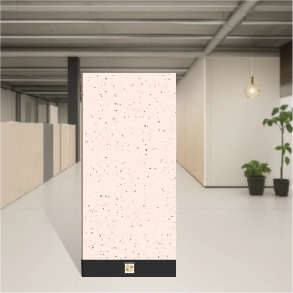 Vitrified Cementi Pink Terrazo Terrazzo Matt Rectangular Tiles TL-5674-D (4x2 feet | 9 mm)