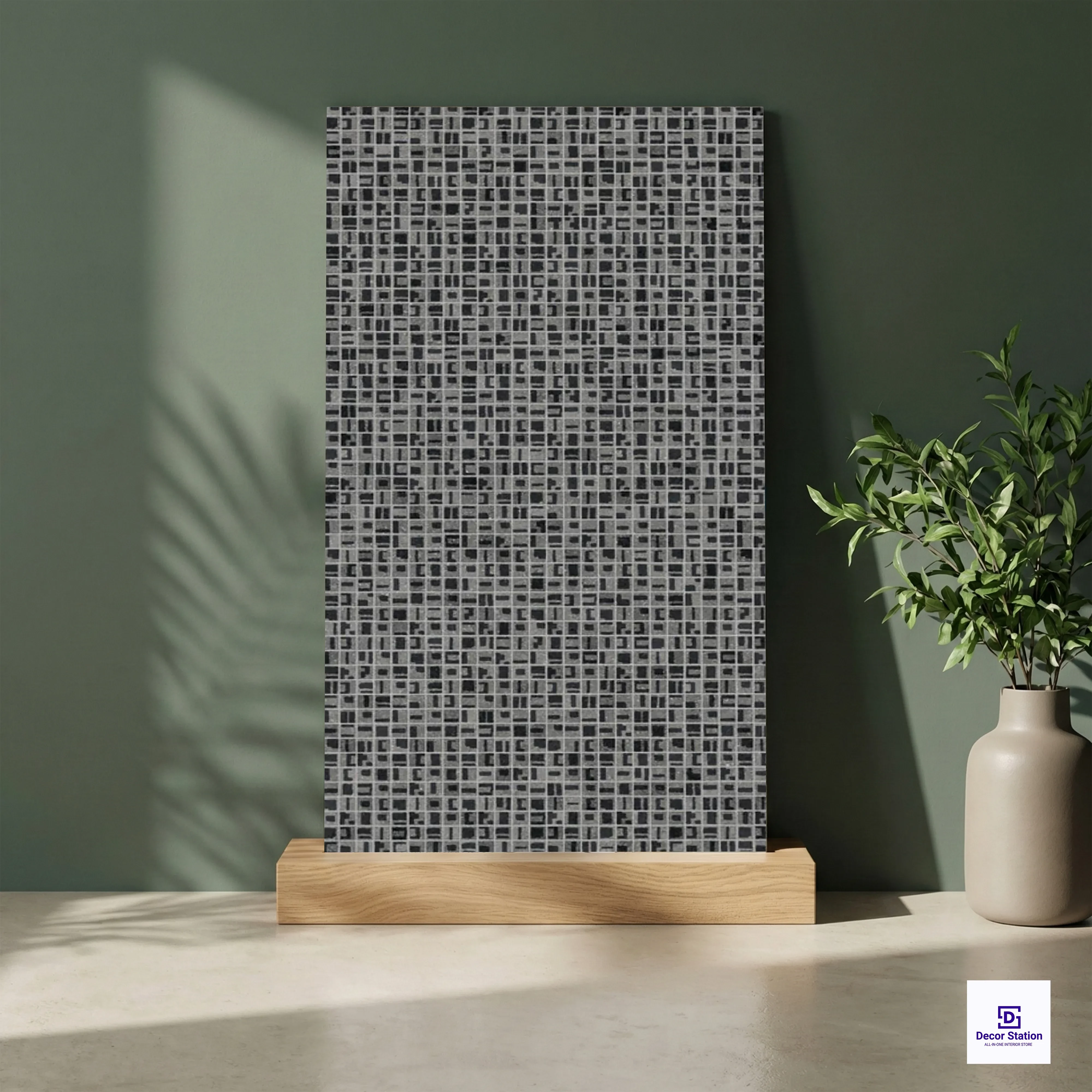 Canovas Nero Decor Mosaic Pattern Matt Vitrified 2x4 ft 9mm tile | TL-54105-A