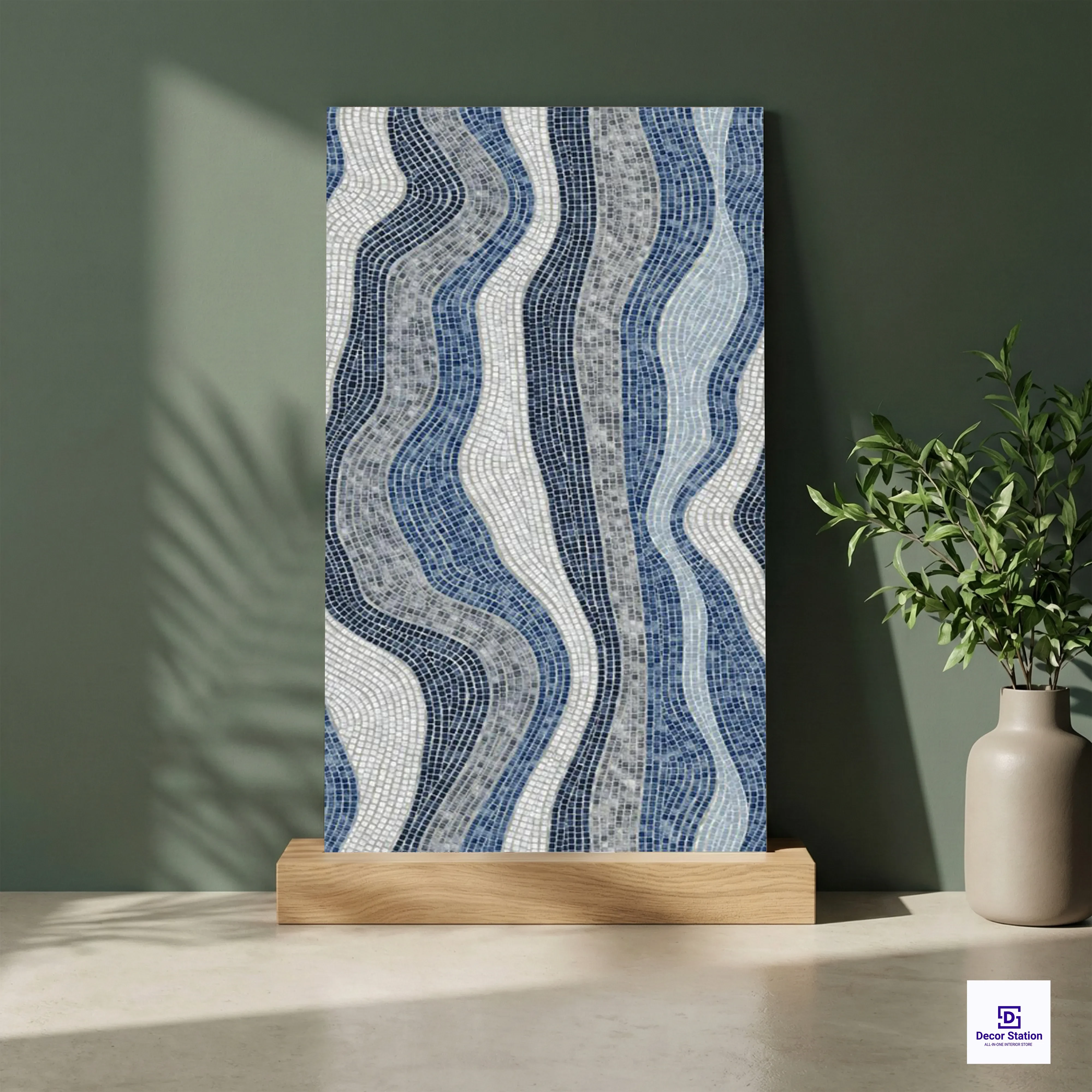 Blue Wave Decor Pattern Matt Vitrified 2x4 ft 9mm tile | TL-54124-A