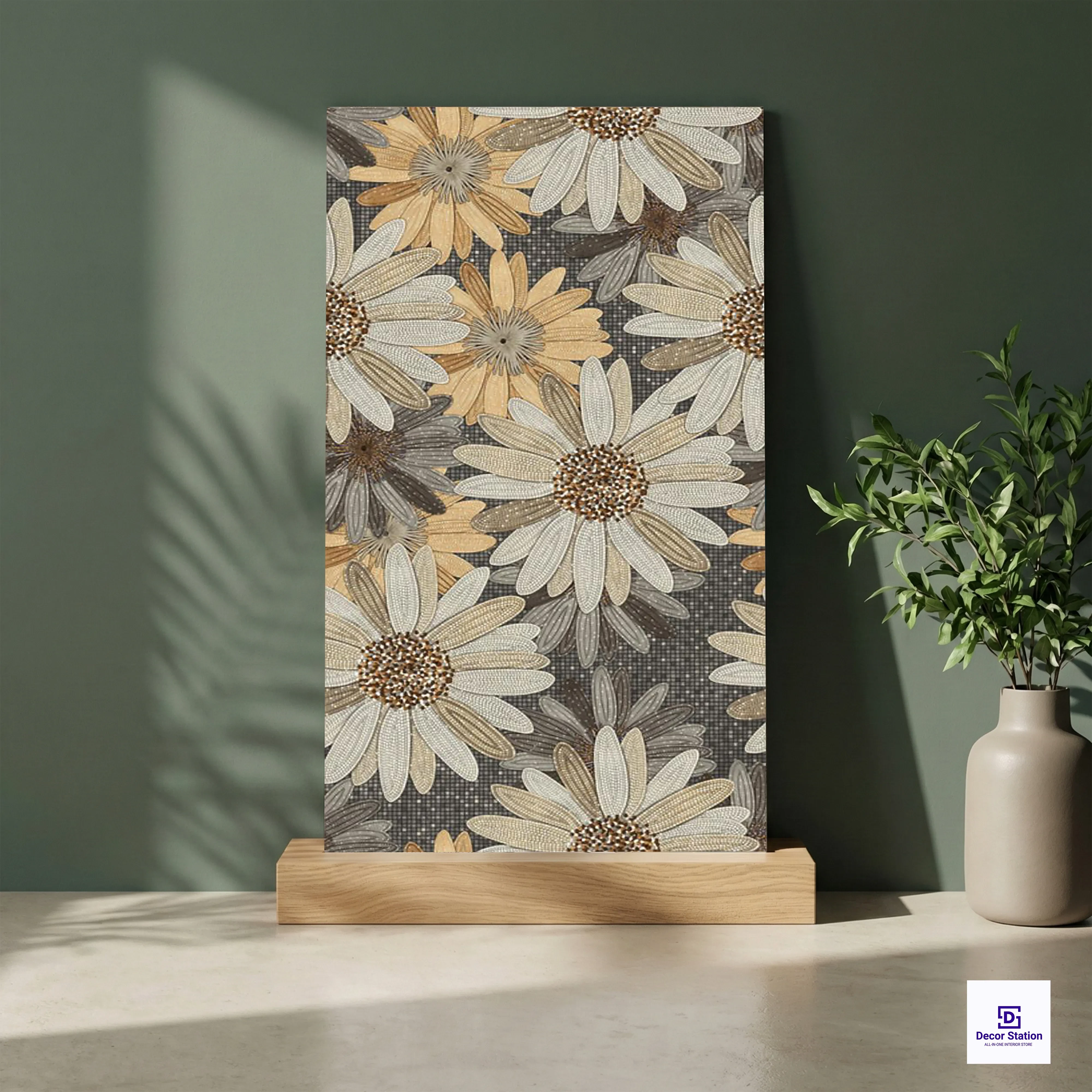 Decorn Black Decor Floral Matt Vitrified 2x4 ft 9mm tile | TL-54125-A