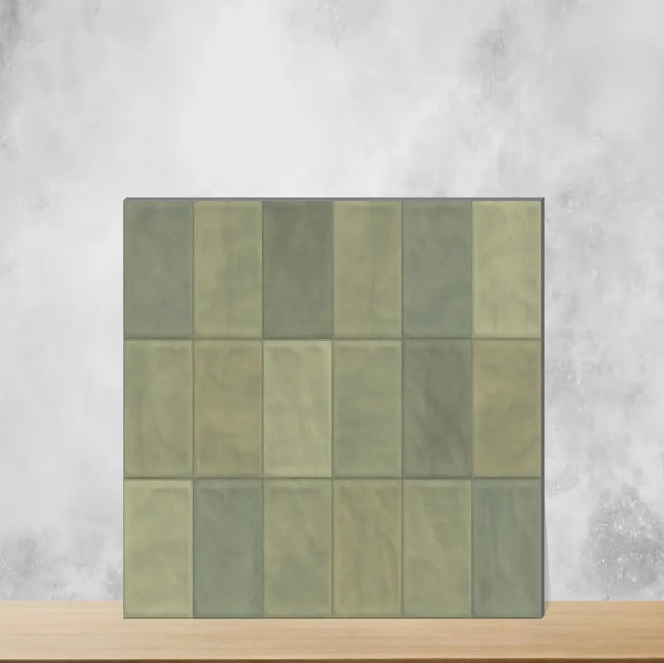 Ceramic Dove Green Decor Highlighter Tiles Glossy Rectangular Tiles TL-9043-D (24x12 inch | 8 mm)