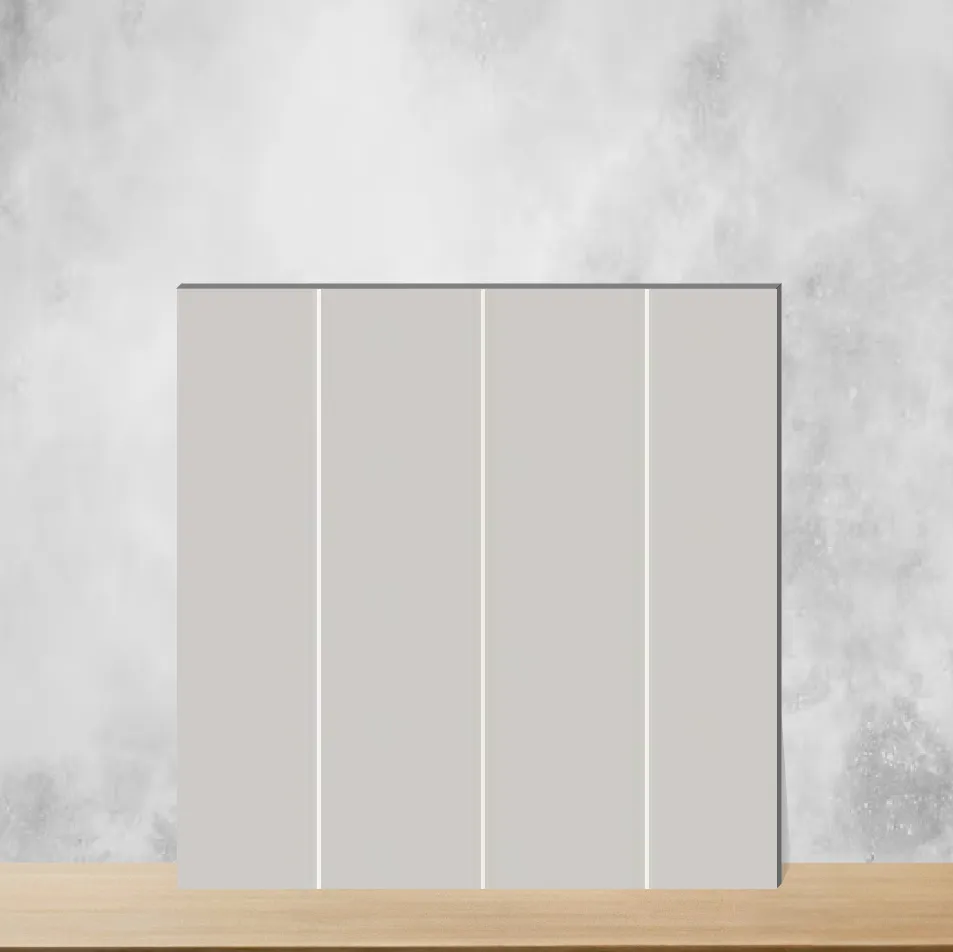 Ceramic Plain Cloud Grey Glossy Rectangular Tiles TL-5491-E (12x3 inch | 9 mm)