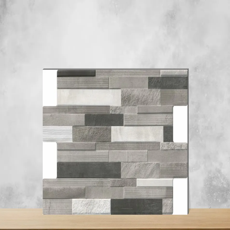 Ceramic Ardesia Gris Elevation Stone Matt Rectangular Tiles TL-5630-D (24x12 inch | 9 mm)