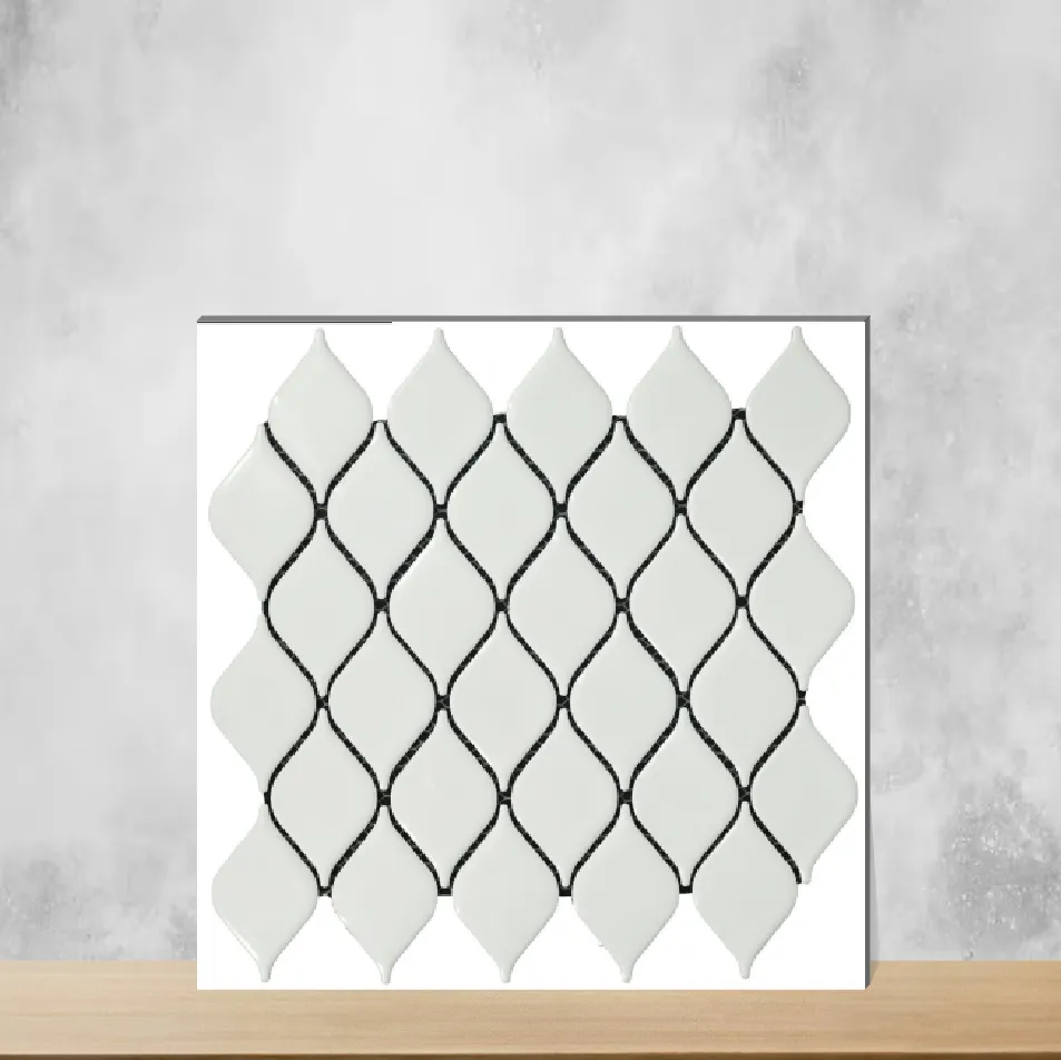 Leafscape Fern Blush Glossy Rectangular Tiles TL-584-B (11x11 inch | 8 mm)