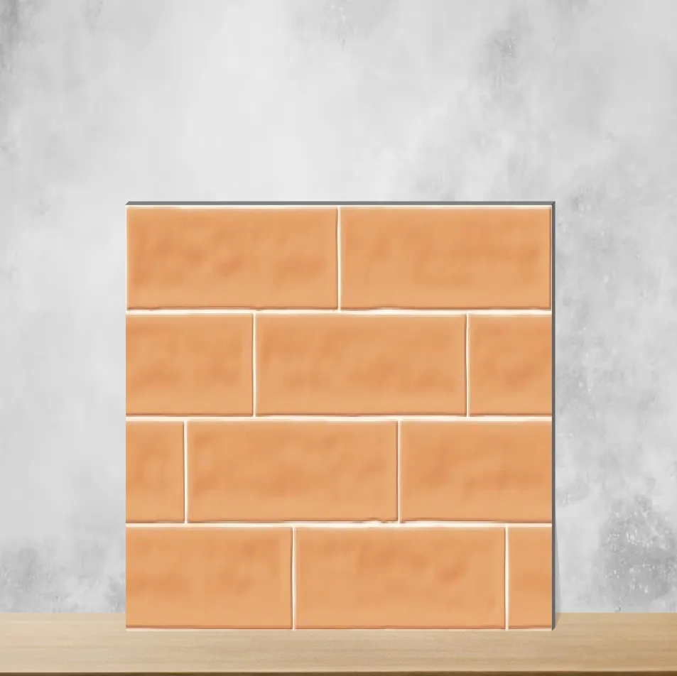 Ceramic Cluster Orange Glossy Rectangular Tiles TL-5758-D (24x12 inch | 8 mm)