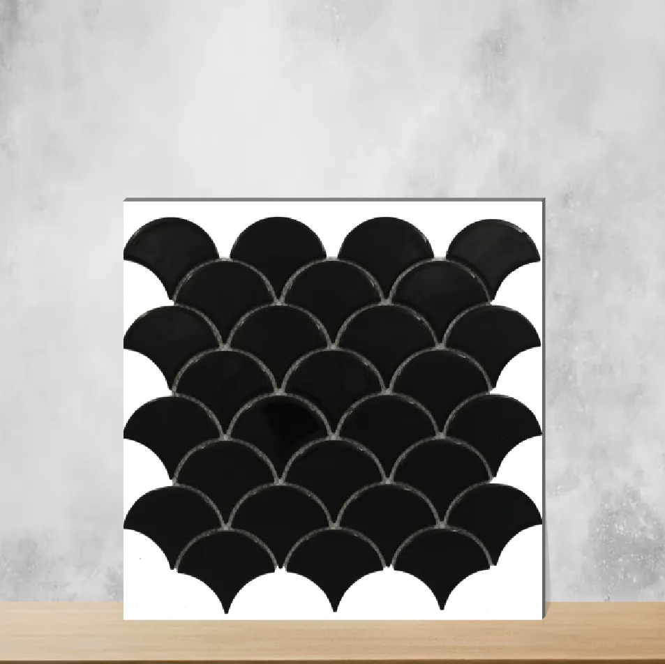 Fishscale Nicola Nero Glossy Rectangular Tiles TL-587-J (12x12 inch | 8 mm)