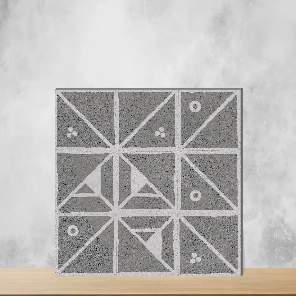 Vitrified Orenate Retro Decor Geometric & Abstracts Matt Square Tiles TL-5692 (2x2 feet | 9 mm)