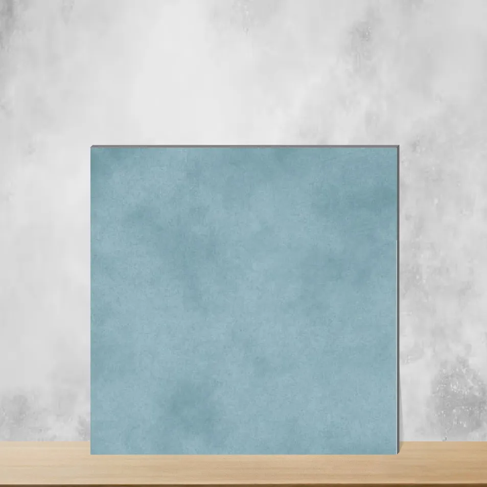 Vitrified Easton Blue Plain Solids Glossy Square Tiles TL-5739-B (8x8 inch | 9 mm)