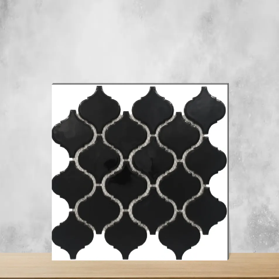 Lantern Beacon Black Glossy Rectangular Tiles TL-594-B (10x11 inch | 8 mm)