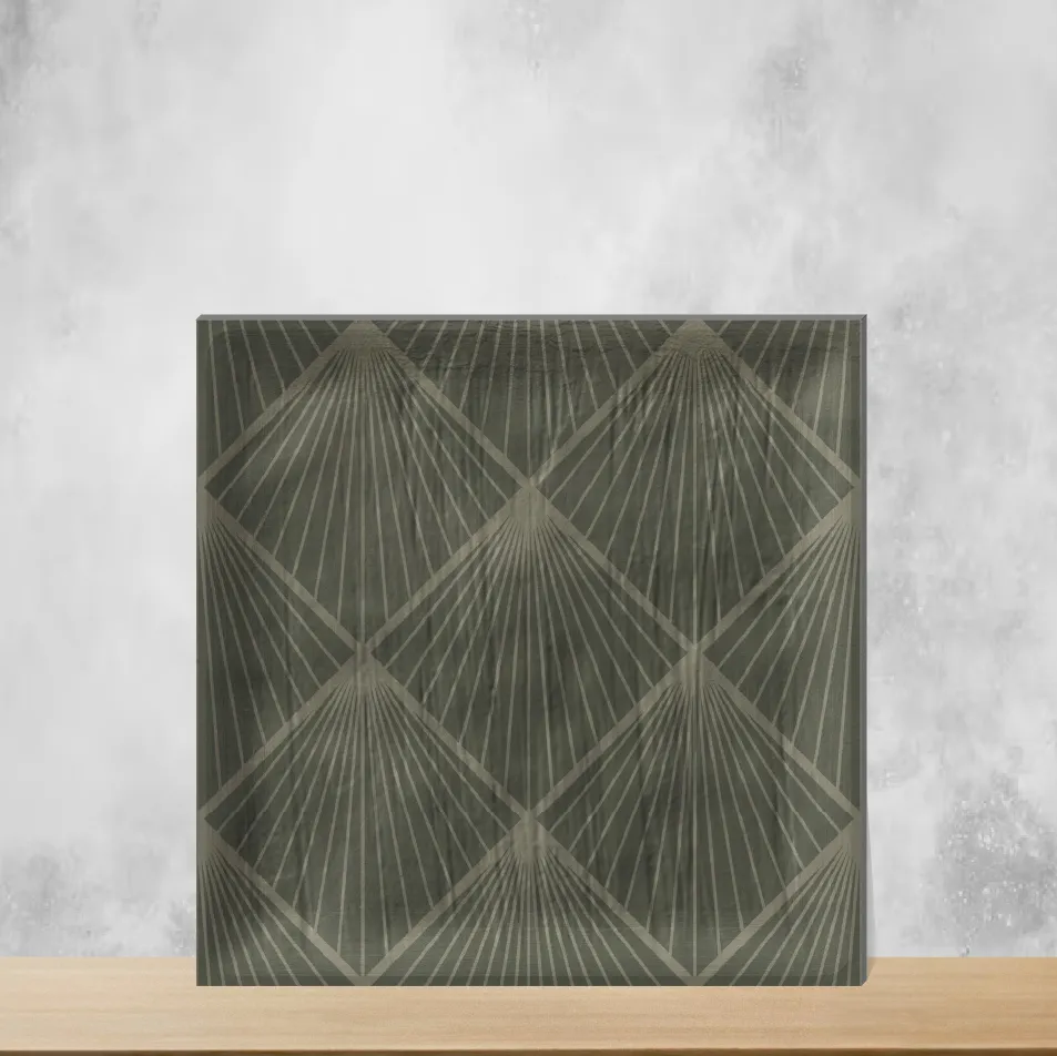 Ceramic Nordica Emerald Gleam Glossy Square Tiles TL-5928-[ (8x8 inch | 8 mm)