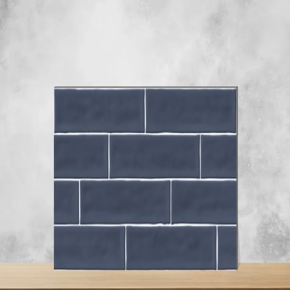 Ceramic D Cluster Blue Glossy Rectangular Tiles TL-5758-C (24x12 inch | 8 mm)