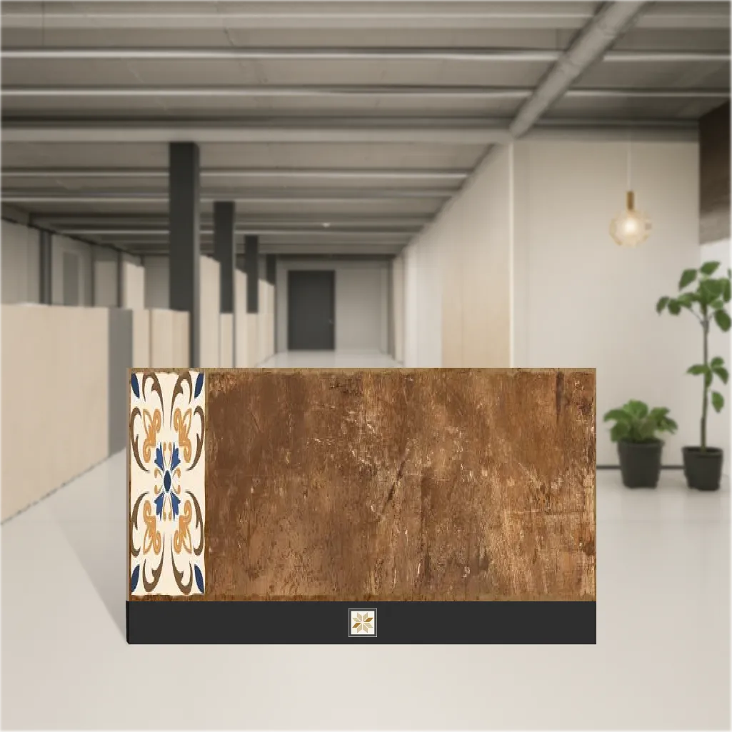 Vitrified Hannah Nut Marbles & Stones Matt Rectangular Tiles TL-5909-E (36x6 inch | 9 mm)