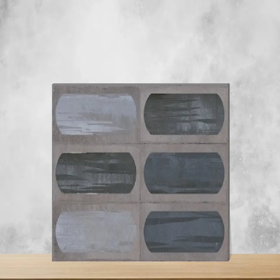 Ceramic Rostock Grey Highlighter Tiles Glossy Rectangular Tiles TL-5874-B (24x12 inch | 8 mm)