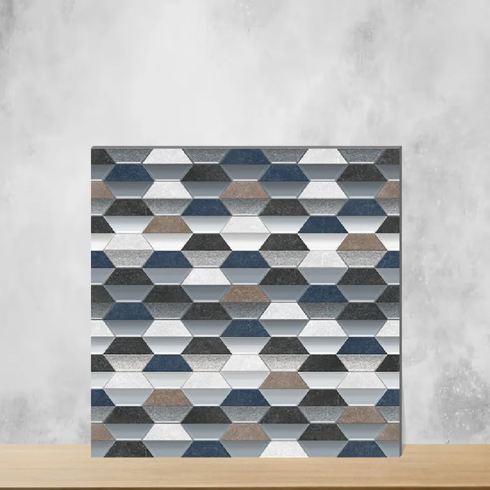 Ceramic Alpi 8001 GLM (Silver) Geometric & Abstracts Matt Square Tiles TL-5989-A (12x12 inch | 9 mm)