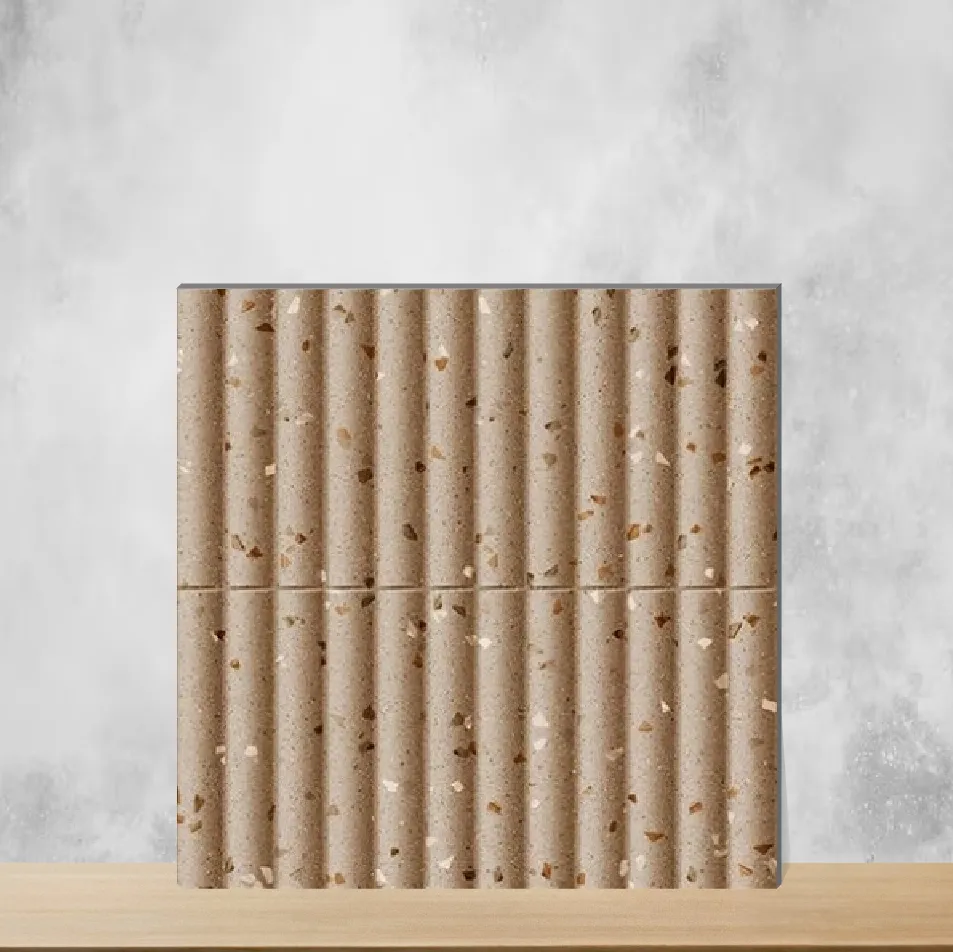 Ceramic Bumpy Cosmo Wheat Glossy Square Tiles TL-6440-M (12x12 inch | 10 mm)