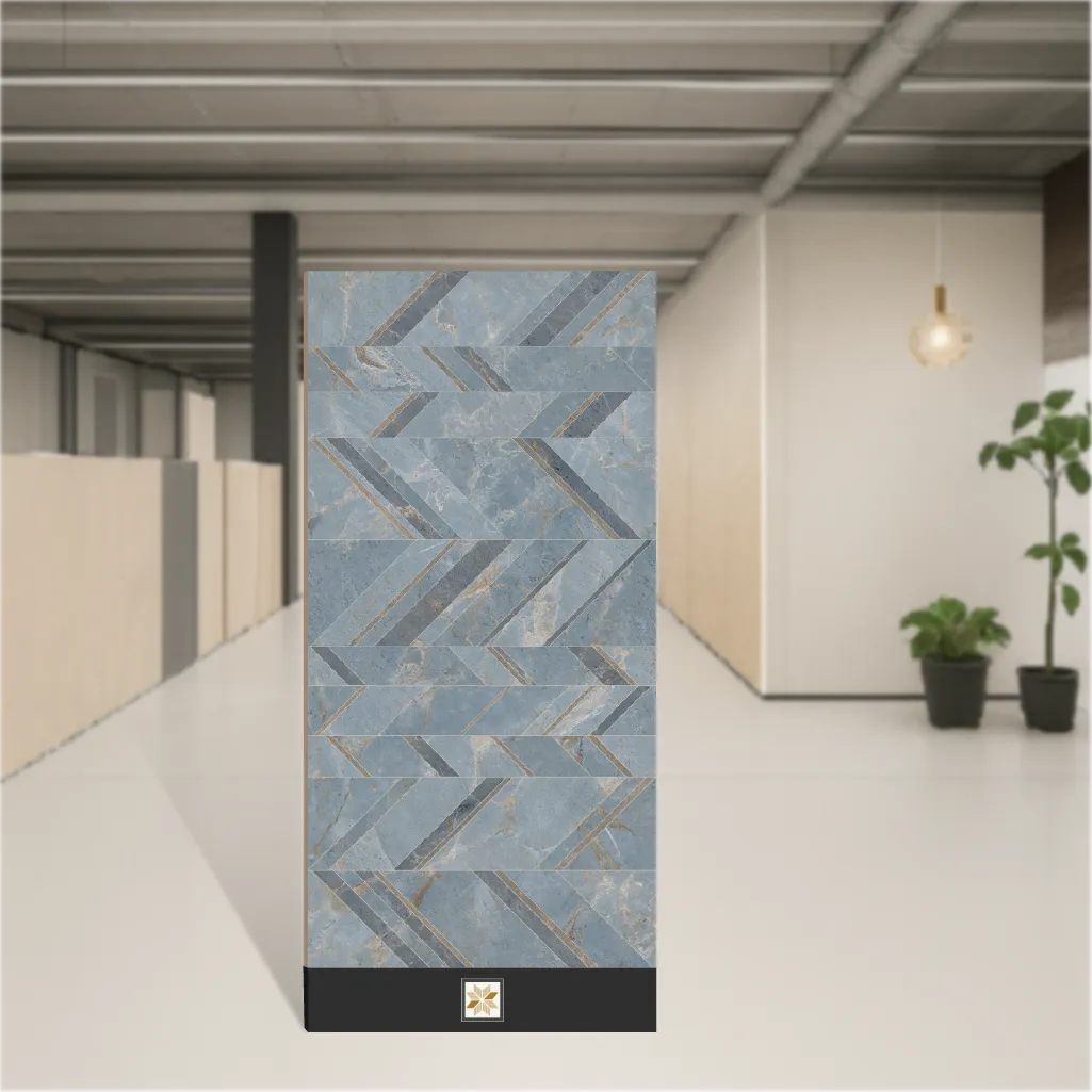 Vitrified Geometric & Abstracts Glossy Rectangular Tiles TL-6160 (4x2 feet | 9 mm)