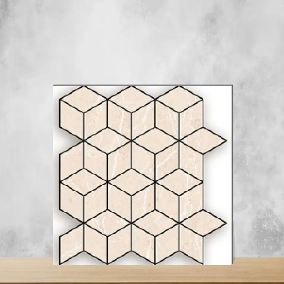 Vitrified Diamond Ivory Carving Textures Matt Rectangular Tiles TL-6197-B (14x12 inch | 10 mm)