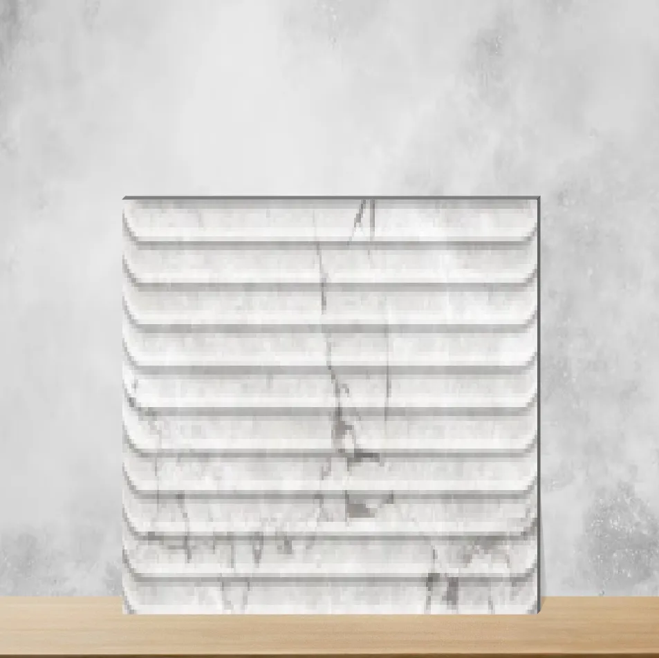 Ceramic Vasto Bianco Decor Highlighter Tiles Hi-Glossy Rectangular Tiles TL-6212-C (24x12 inch | 8 mm)