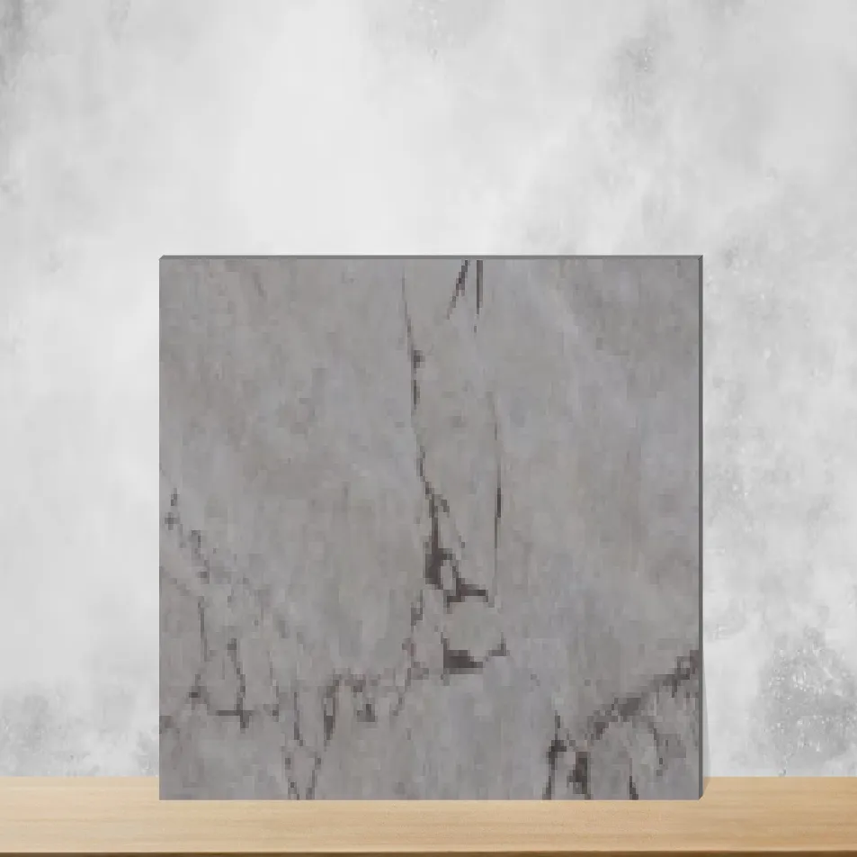 Ceramic Vasto Grey Marbles & Stones Hi-Glossy Rectangular Tiles TL-6212-B (24x12 inch | 8 mm)