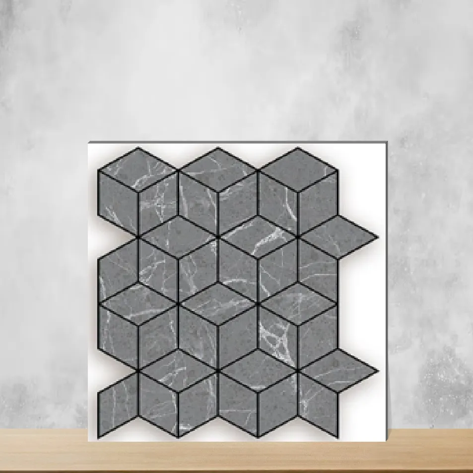 Vitrified Diamond Grey Carving Textures Matt Rectangular Tiles TL-6209-B (14x12 inch | 10 mm)