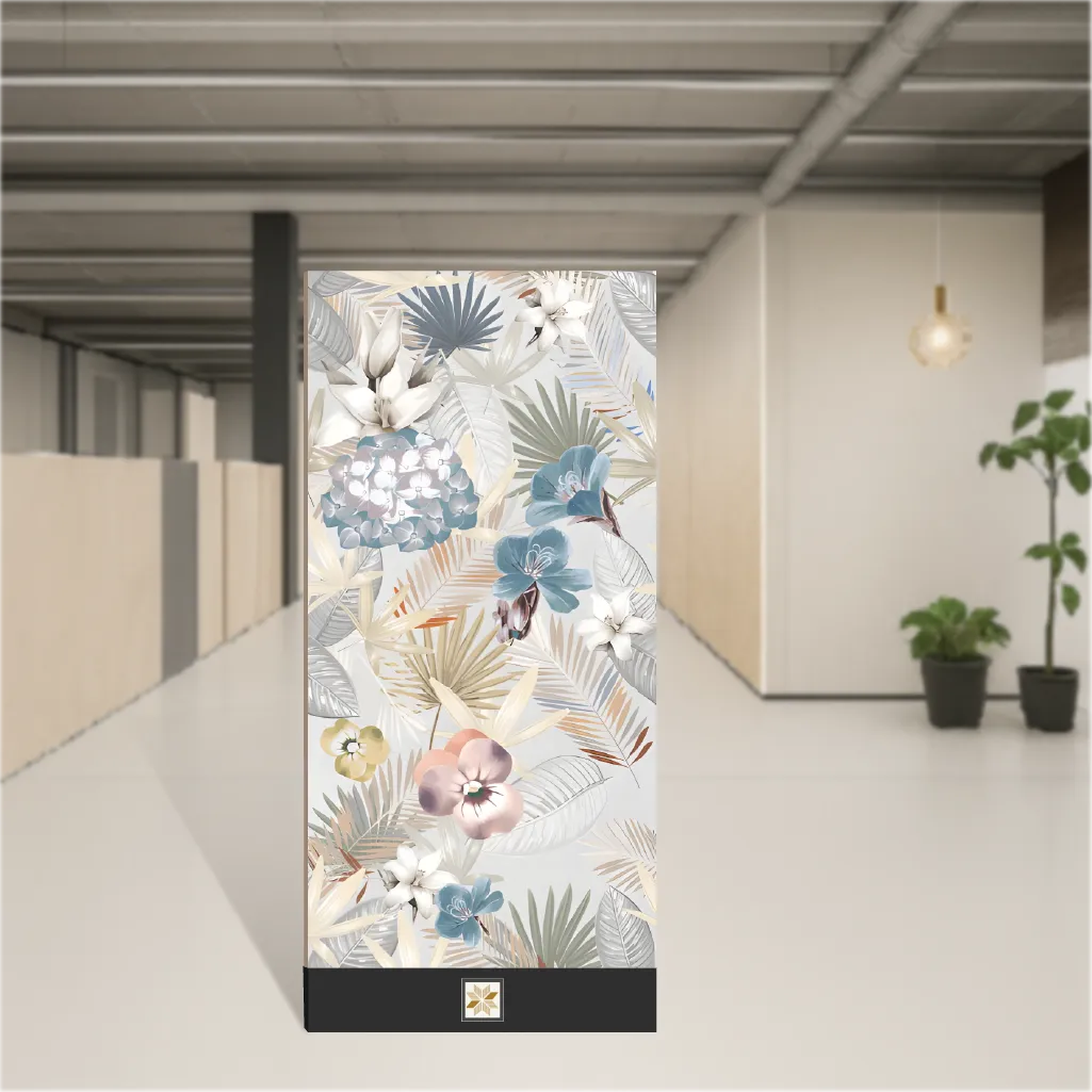 Vitrified Vivid Fusion Decore Tropical Florals Matt Rectangular Tiles TL-1475-C (4x2 feet | 9 mm)
