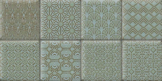 Ceramic Plaid Deep Aqua Decor Highlighter Tiles Glossy Rectangular Tiles TL-6260-E (24x12 inch | 8 mm)