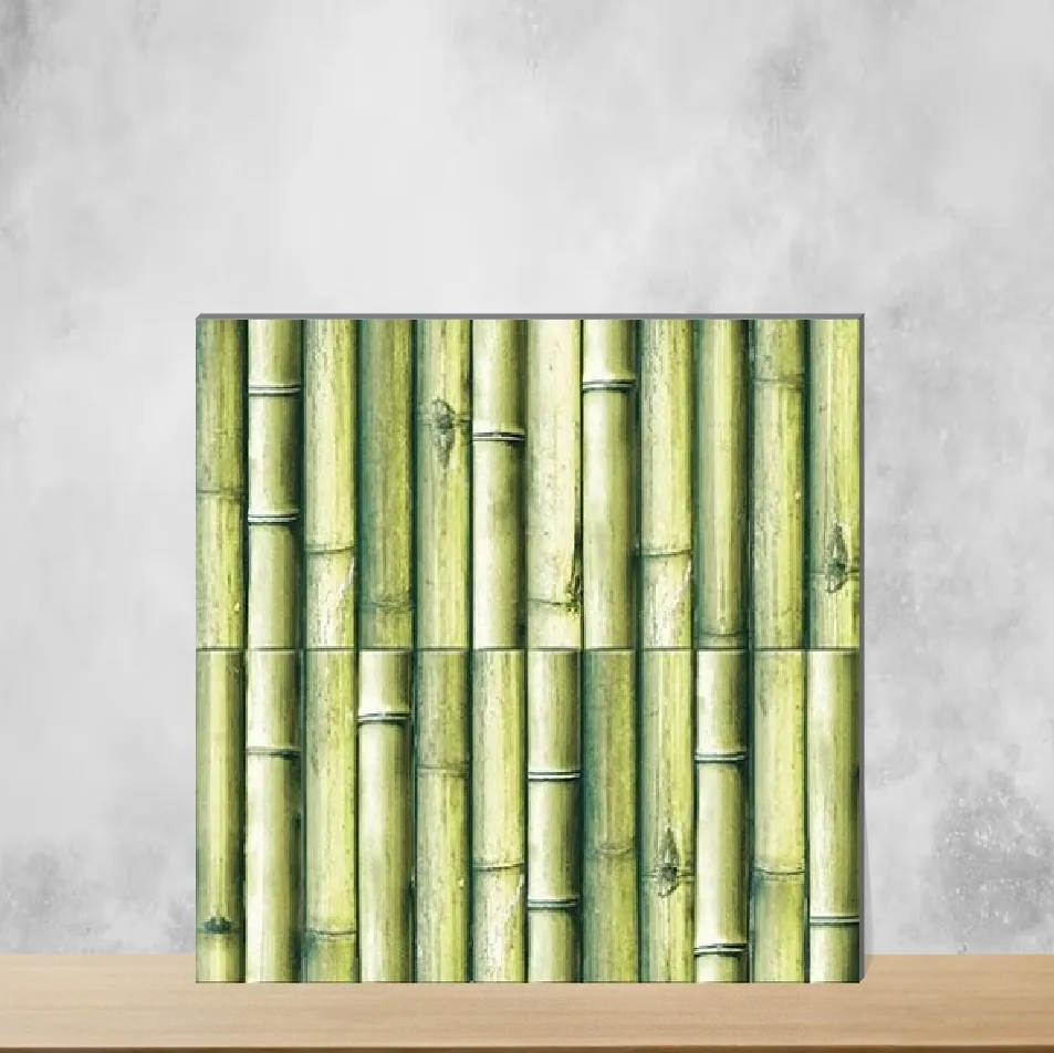 Ceramic Bumpy Cosmo Bamboo Teal Glossy Square Tiles TL-6440-C (12x12 inch | 10 mm)