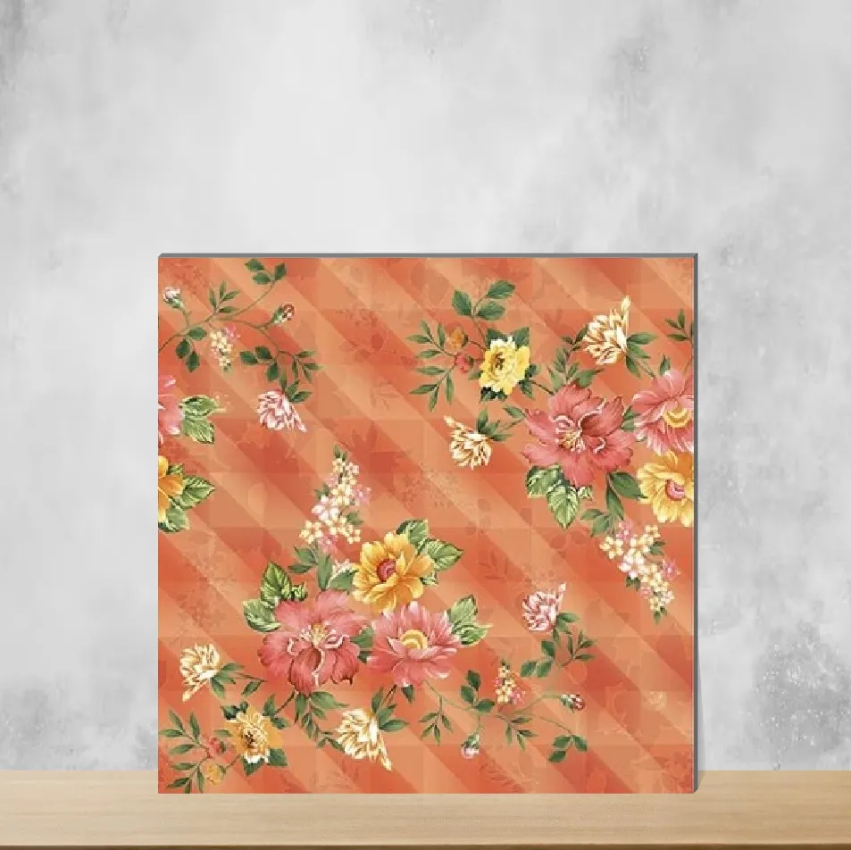 Ceramic Brillo Nexo Palma Tropical Florals Matt Square Tiles TL-6348-D (12x12 inch | 10 mm)