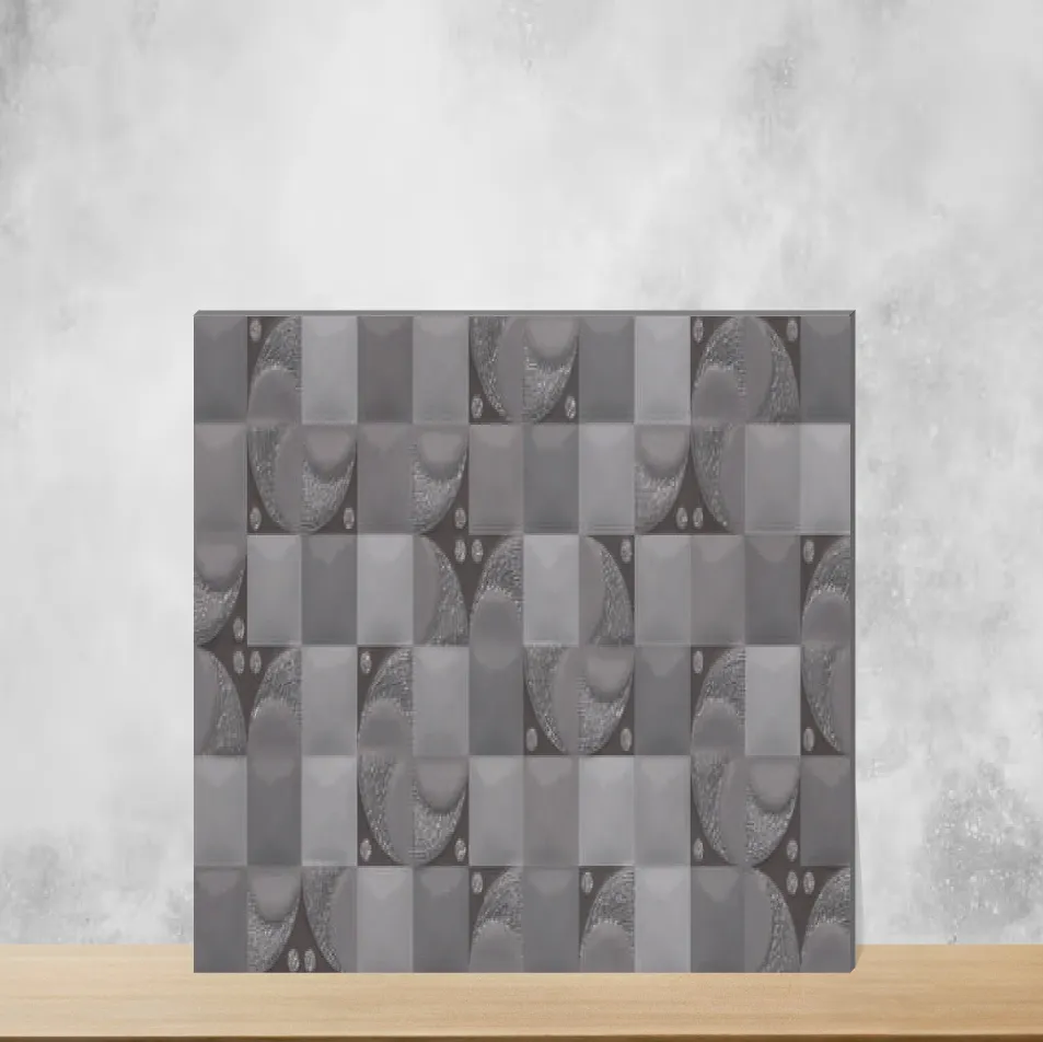 Ceramic Lustra Cirque Ash Geometric & Abstracts Satin Rectangular Tiles TL-6506-B (24x12 inch | 9 mm)